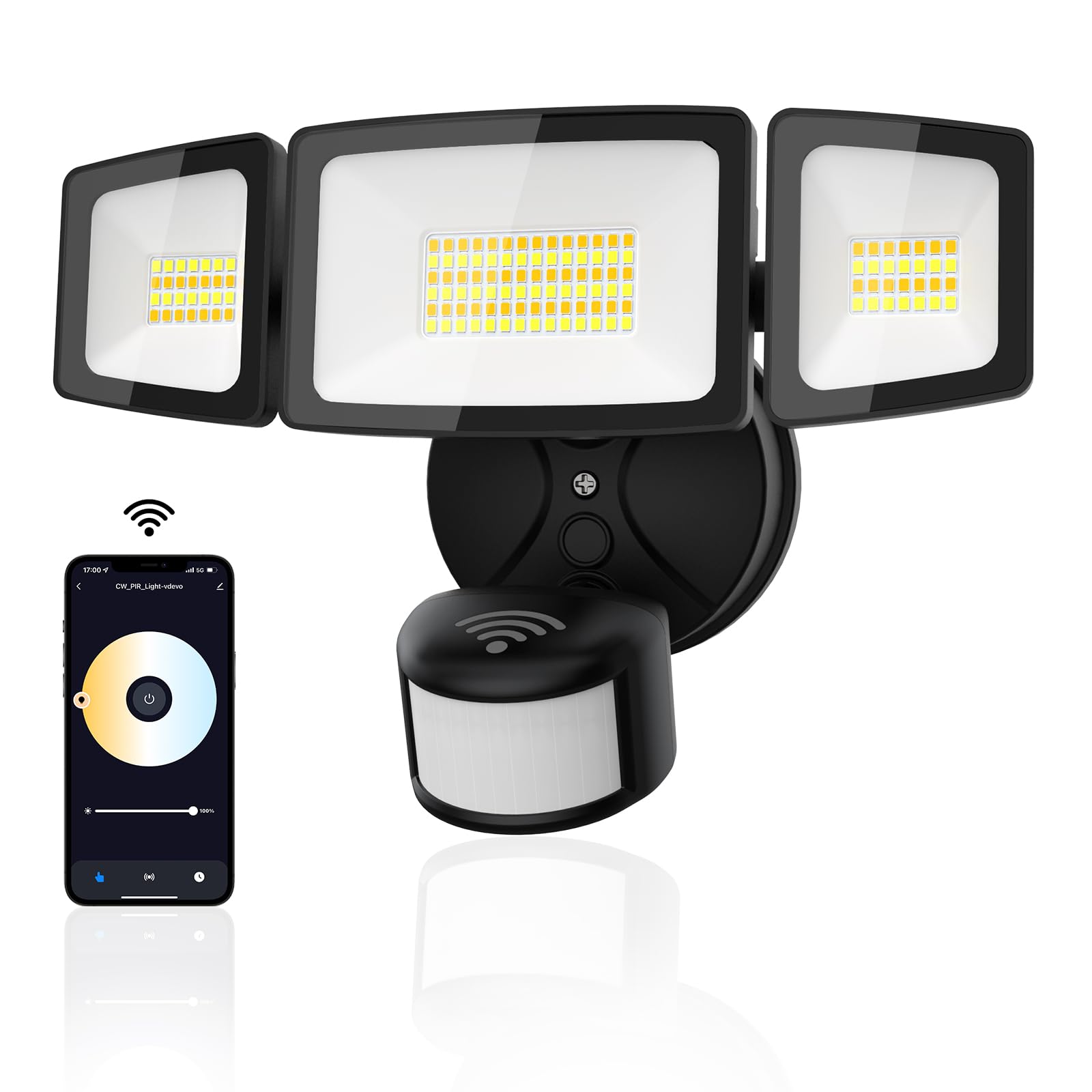 Onforu 65W Smart LED Security Lights Motion Sensor Light Outdoor, 5500LM, 2500K-6500K, APP Remote Control, IP65 WiFi Alexa Flood