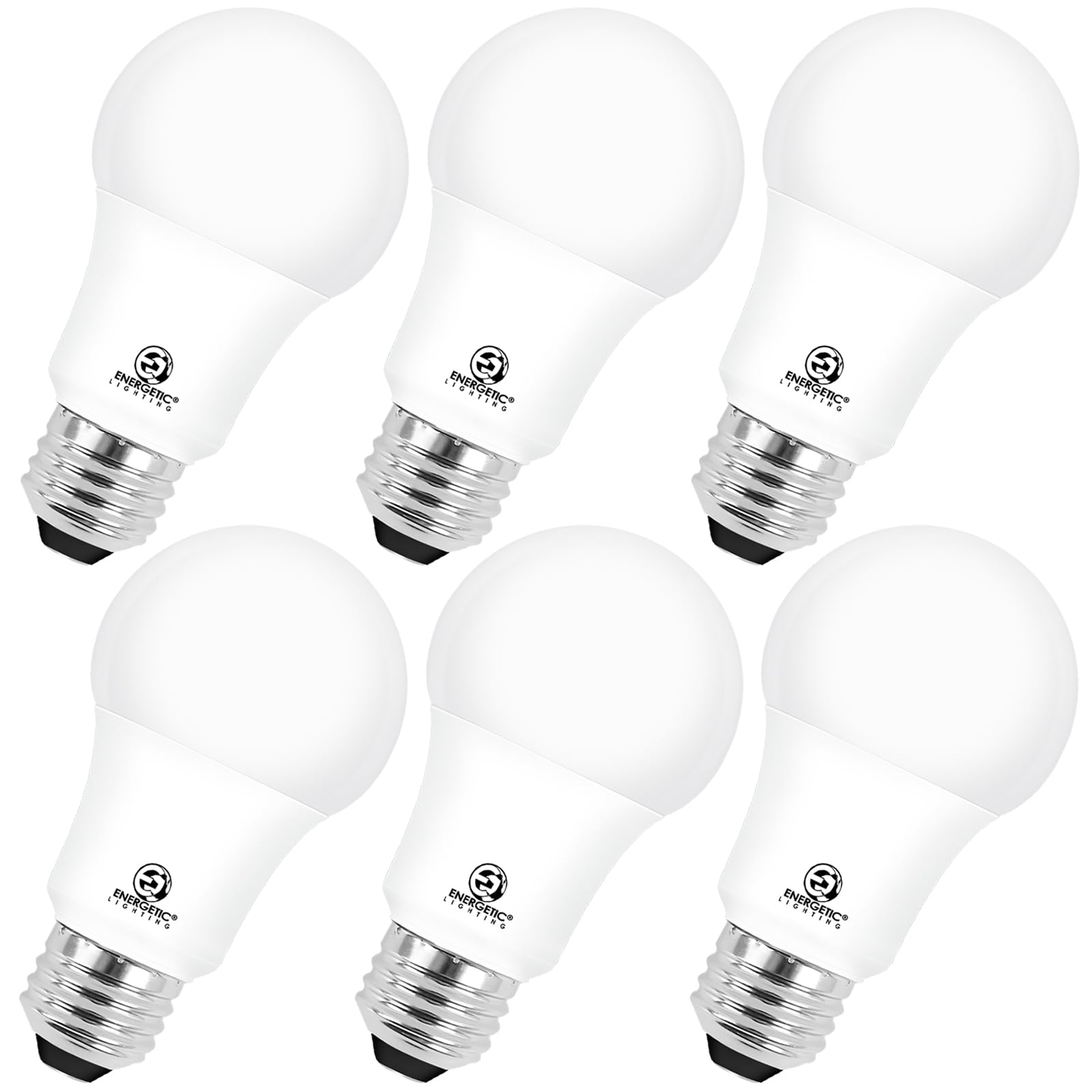 Energetic 6-Pack Dimmable Led Light Bulbs 100 Watt Equivalent, 1500 Lumens 12.5W, Warm White 3000K, E26 Led Bulb, 15000 Hrs, Etl