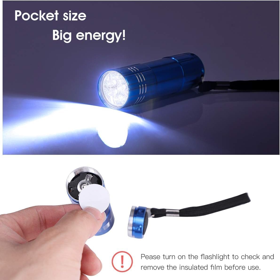 Yicosam 20 Pack Led Mini Flashlights, Super Bright With Lanyard & 60 Aaa Batteries For Camping