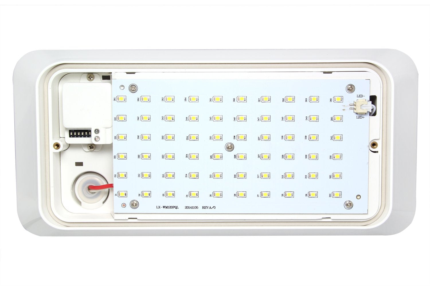 eSenlite Outdoor/Indoor Security Light 12W(80W Lamp Equivalent) 110V AC Powered Wall Surface Mounted LED Lights, Build in Dusk t