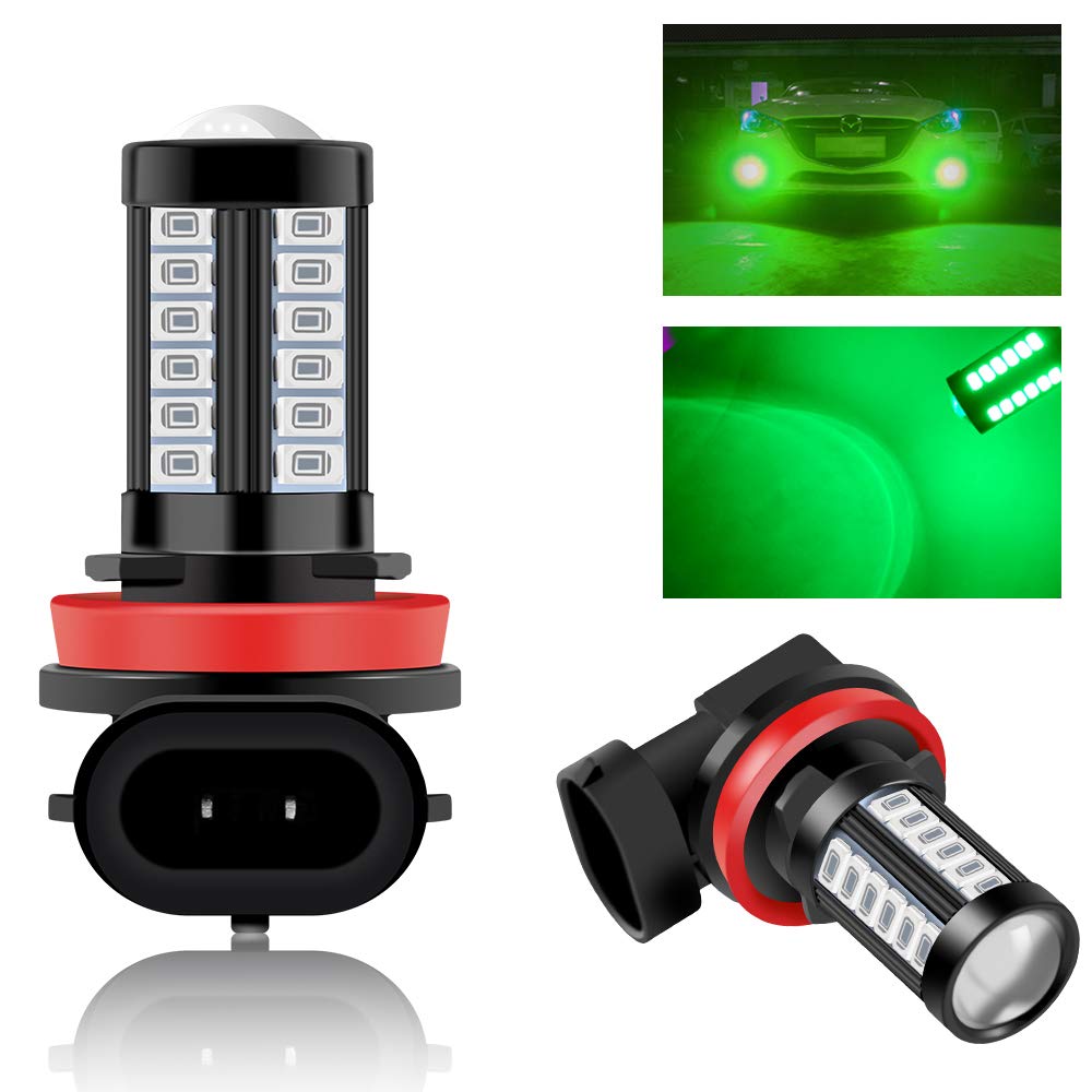 Teguangmei H11 Car LED Fog Light Bulbs 6000K Green 5730 33SMD 12V - 2Pcs
