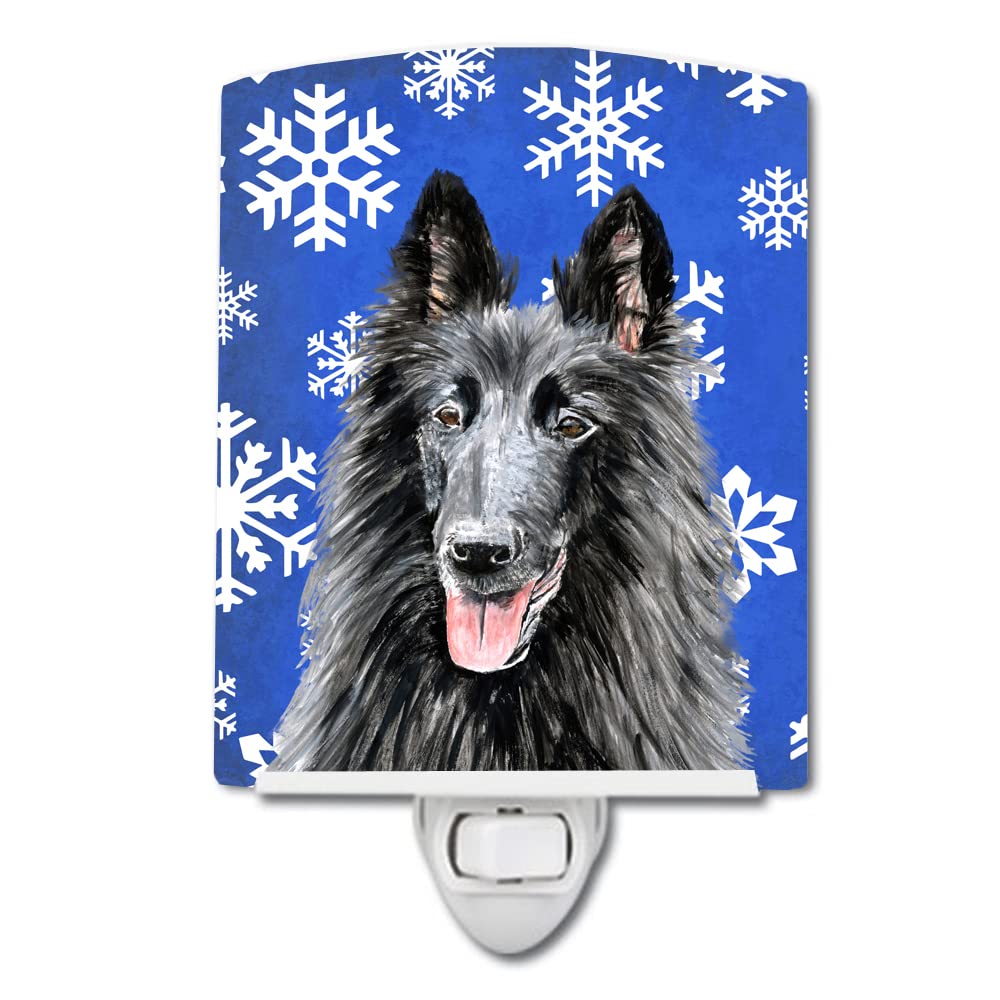 Carolines Treasures Belgian Sheepdog Ceramic Night Light, UL-Certified, 6x4x3in, Multicolor, Model SC9398CNL