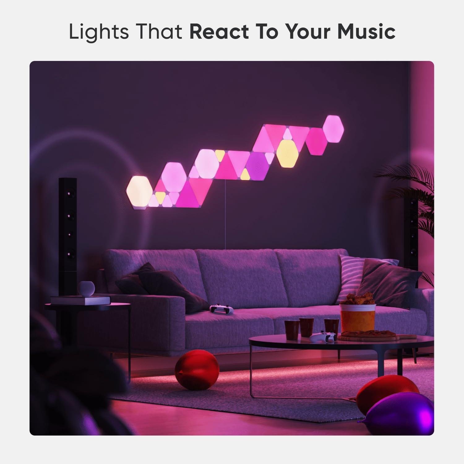 Nanoleaf Shapes Wifi And Thread Smart Rgbw 16M+ Color Led Dimmable Gaming And Home Decor Wall Lights Expansion Pack (Triangles (