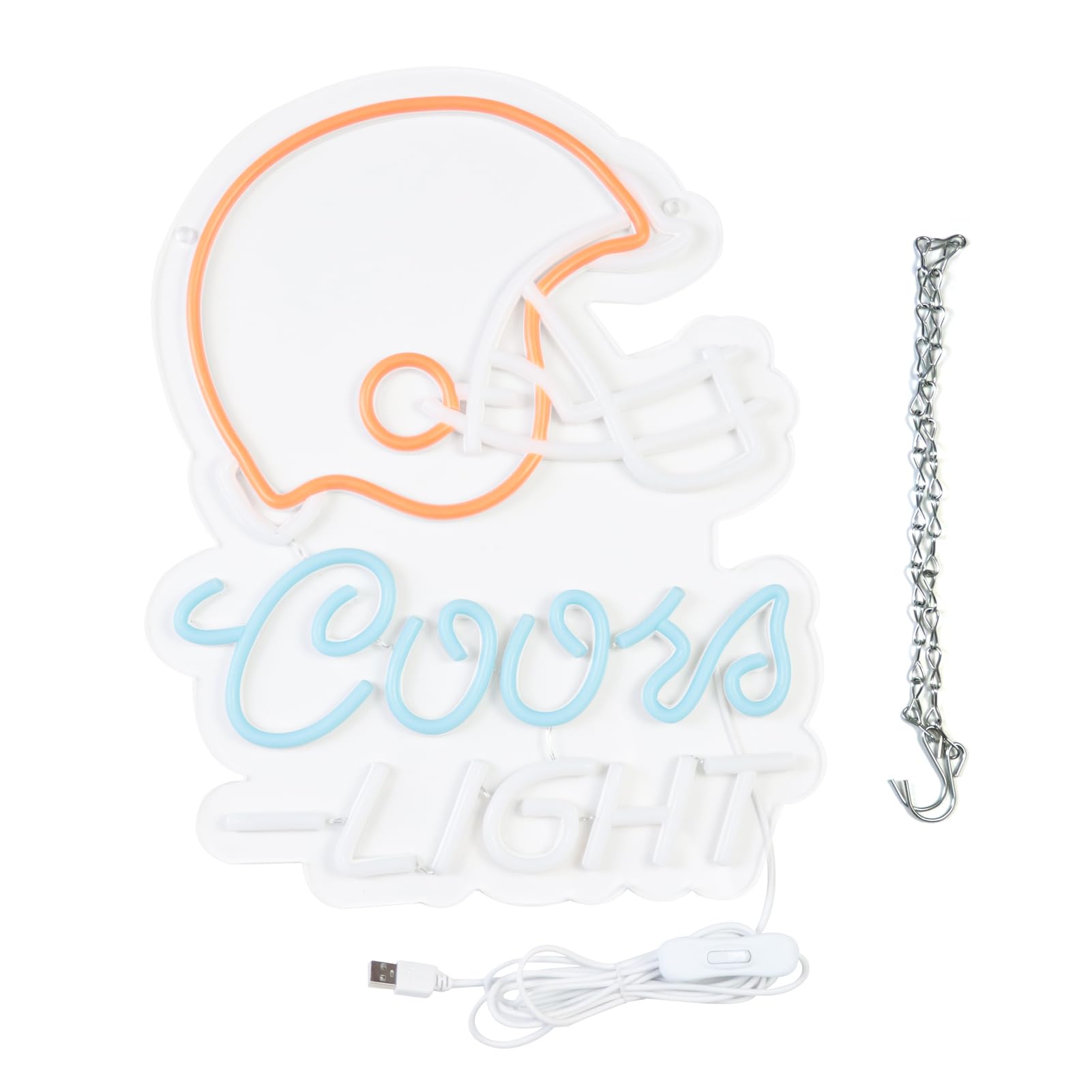 JFLLamp Neon Wall Decor Light - Rugby Helmet Design, LED, Football Color, Model NS-Crs Light, Perfect for Man Cave and Parties