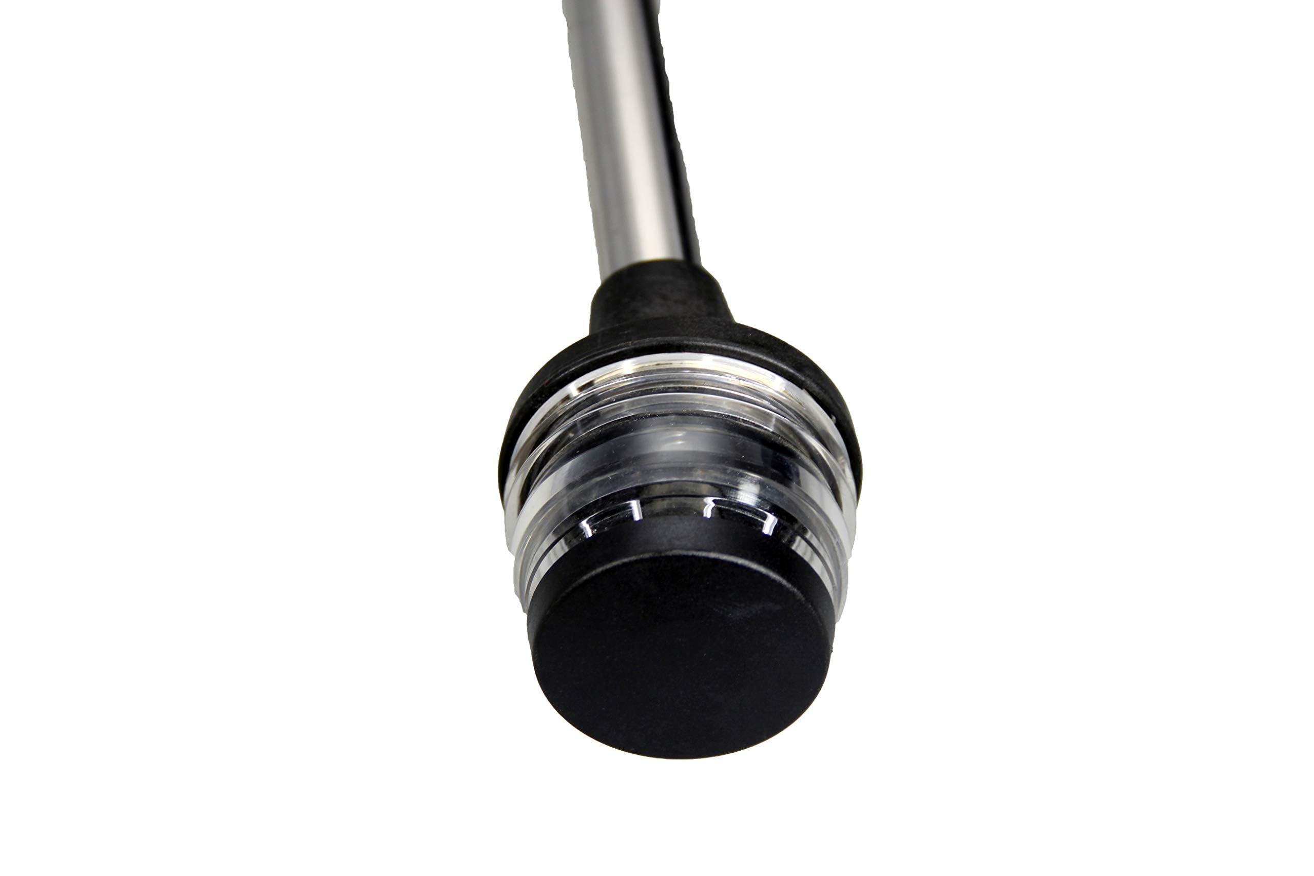 Pactrade Marine 24in All-Round Stern Navigation Anchor Light Pole Light w/Collar, 2-Prong Base, Black/Silver