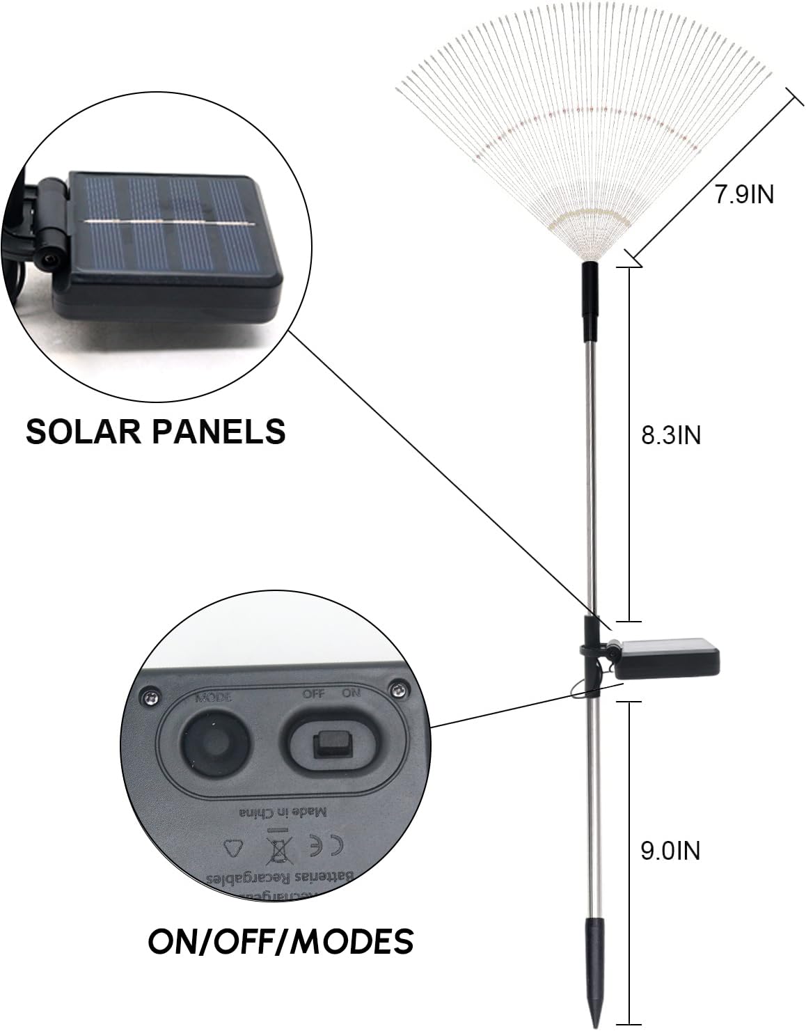 Solar Garden Firework Lights Outdoor Waterproof 4 Pack Solar Powered Art Stake Twinkle Outside Solar Lighting Upgrad 180 Led Spa