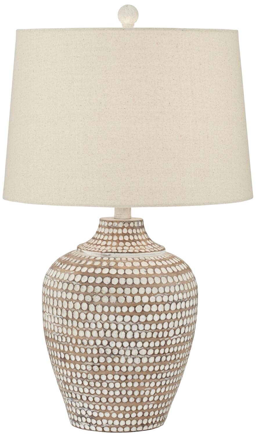 Franklin Iron Works Table Lamp, 23.5in Brown Textured Dot Jug, Resin, Model 87-10158-21