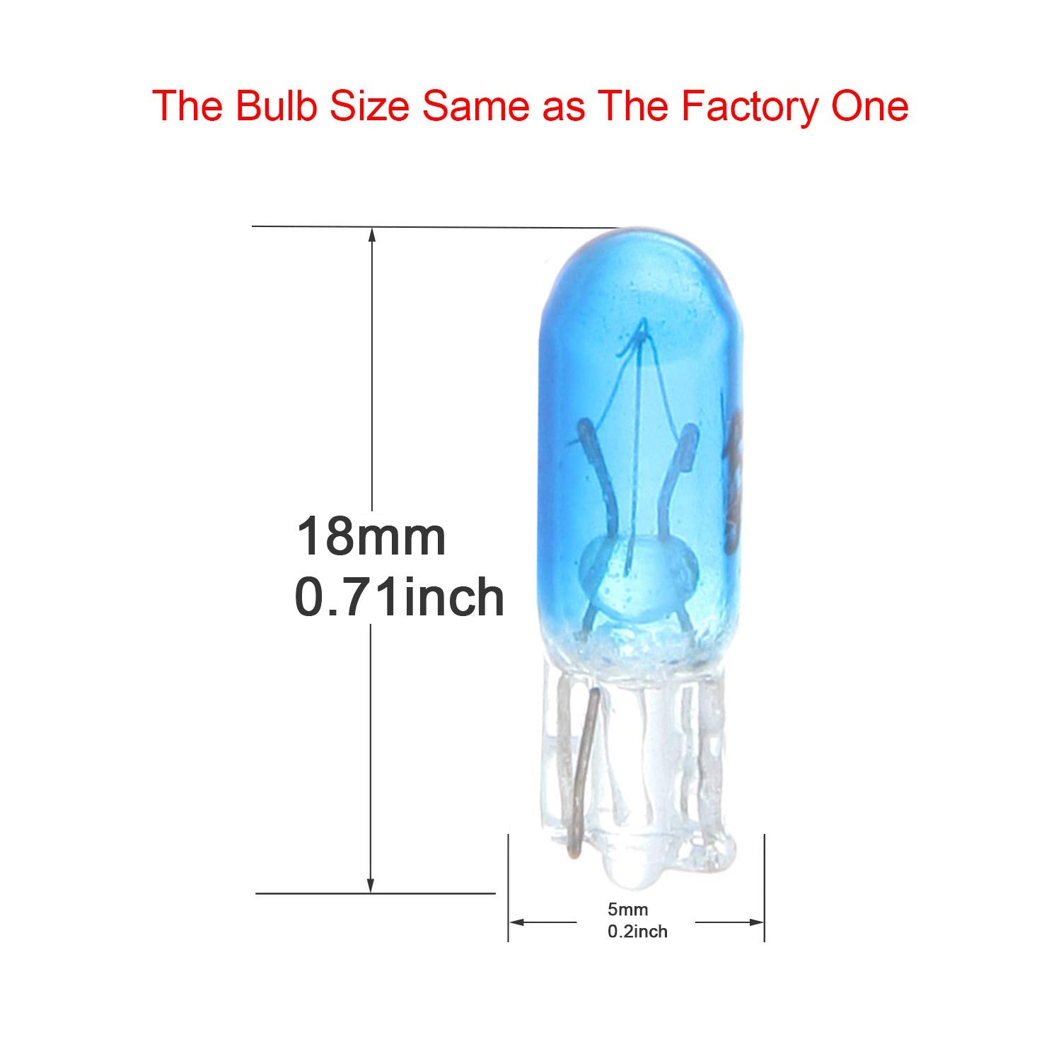 Cciyu 20 Pack Blue T5 17 86 206 Halogen Light Bulb Instrument Cluster Gauge Dash Lamp 12V