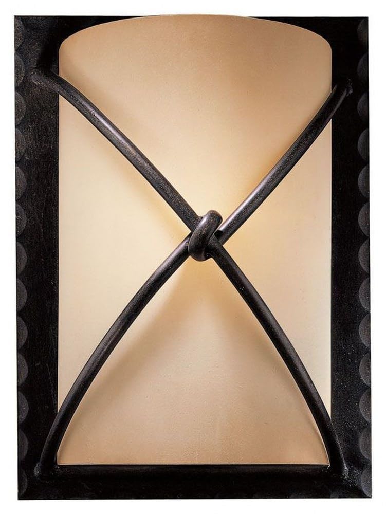 Minka Lavery Aspen II Wall Sconce, 1-Light, 100W, 9.25inH x 12.5inW, Alloy Steel, Aspen Bronze, Model 1972-