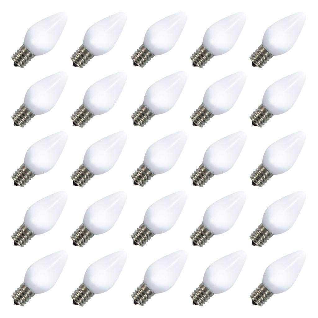 Vickerman C7 Ceramic LED Bulb, Pure White, 25-Pack, Model XLEDSC7P-25