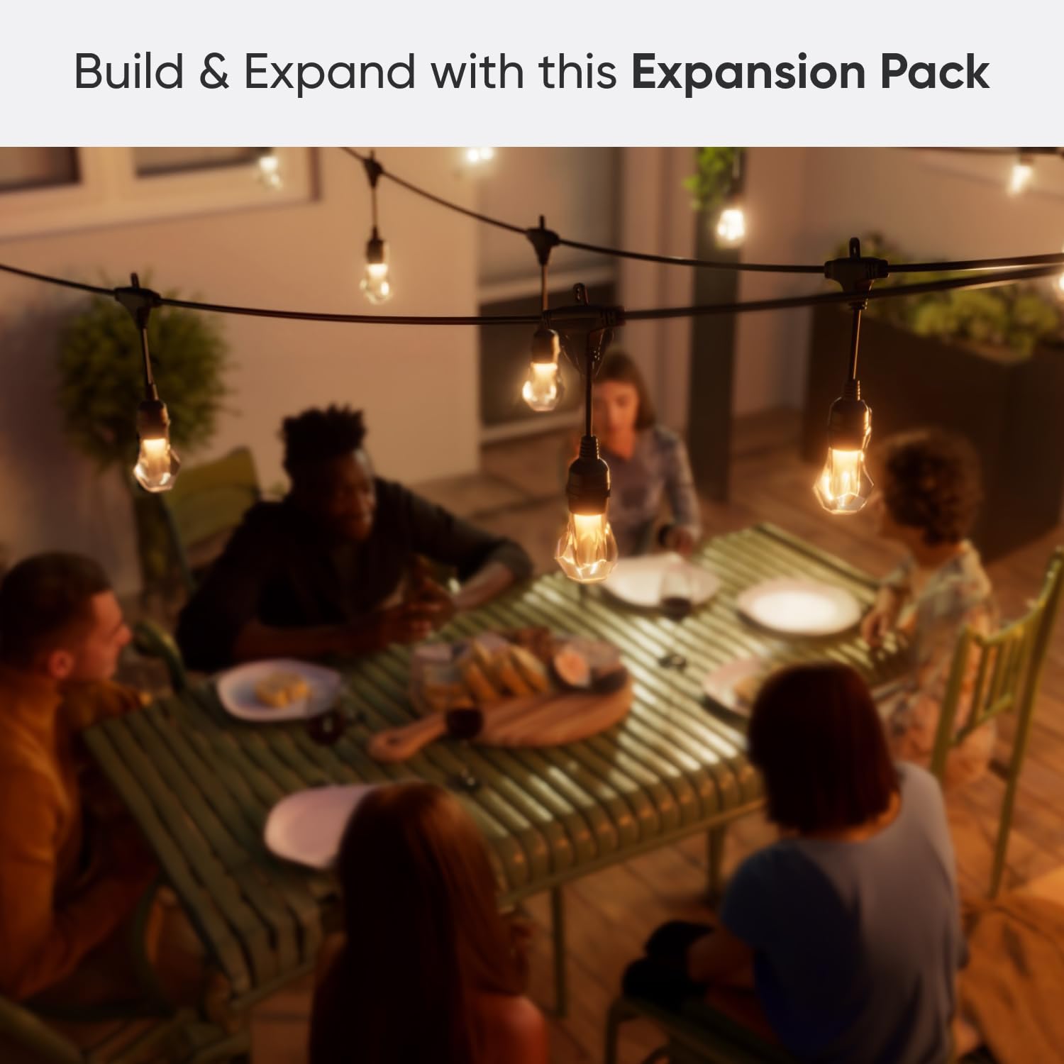 Nanoleaf Essentials Smart Outdoor String Lights, 49ft Expansion, Multicolor RGBICW, Model NF084E00-20SLO, Wi-Fi + Bluetooth, IP65 Water Resistant
