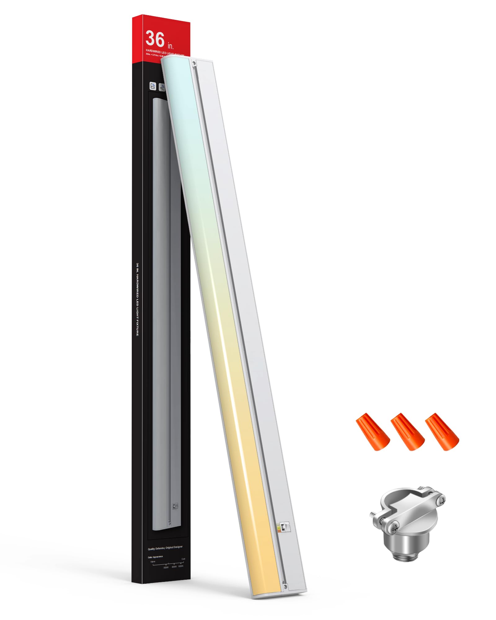 Aulaidik Hardwired Under Cabinet Lighting 36'' - Cri 97, 20W, 120V, 288 Led, 3Cct Daylight With Triac Dimmable, 2000Lumen Linkab