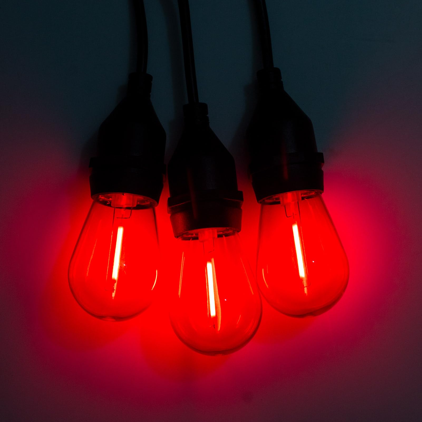 Visterlite 24 Pack Red Green S14 Christmas Light Bulbs, 1 Watt Plastic Shatterproof Led Replacement Bulbs For Indoor Outdoor Pat