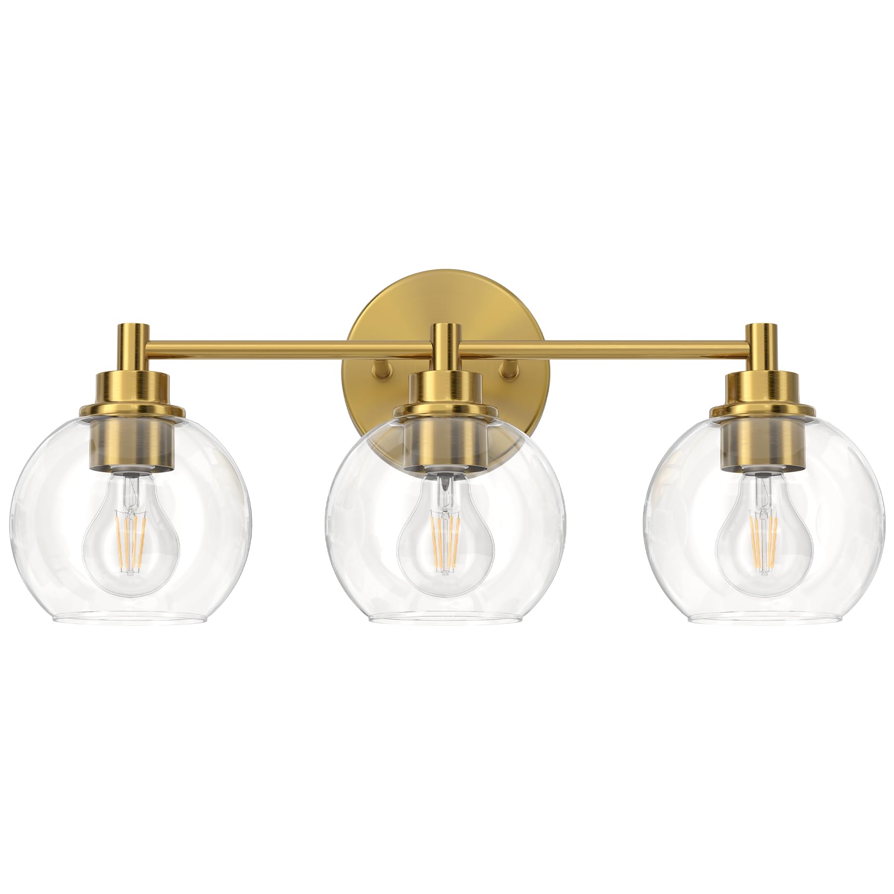 Vonluce Bathroom Light Fixtures, 3-Light Bathroom Vanity Light With Globe Glass Shades E26 Sockets, Vanity Lights Over Mirror Fo