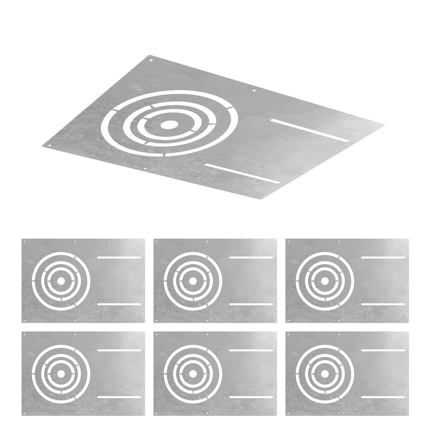 ASD 6 Pack 18 Inch New Construction Mounting Plate Round Hole - 3/4/6 Inch Flat Galvanized Steel Wafer Light Rough In Plate, Uni