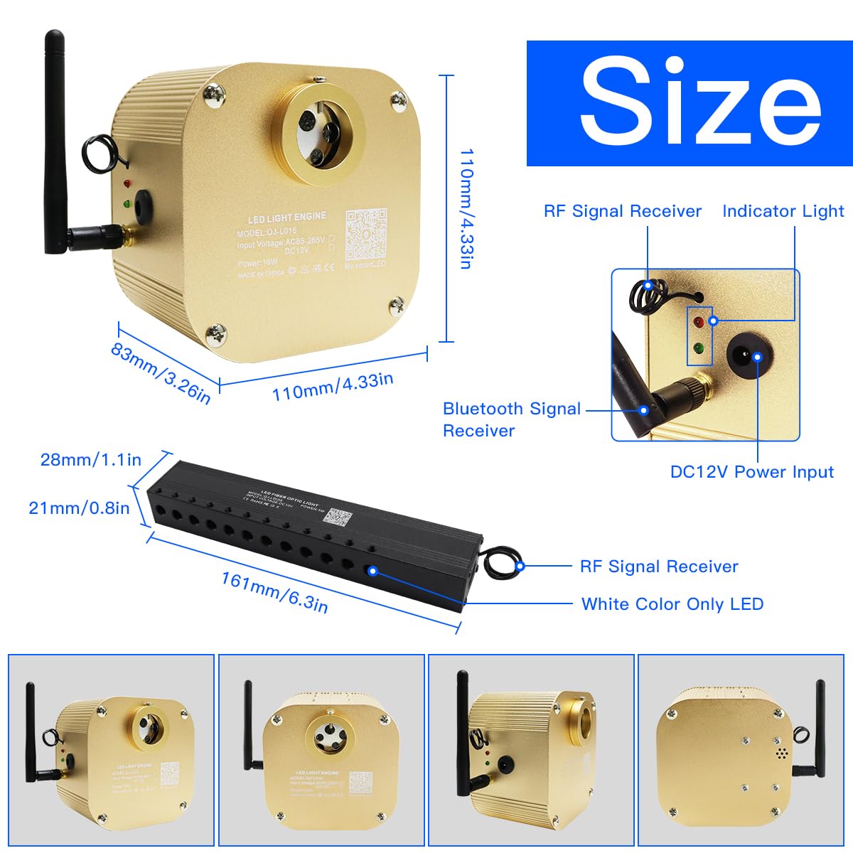 Akepo 16W Rgbw Fiber Optic Twinkle Lights Kit, 550Pcs 0.03In X 13.1Ft, Multicolor, App+Music Control, Shooting Star Effect