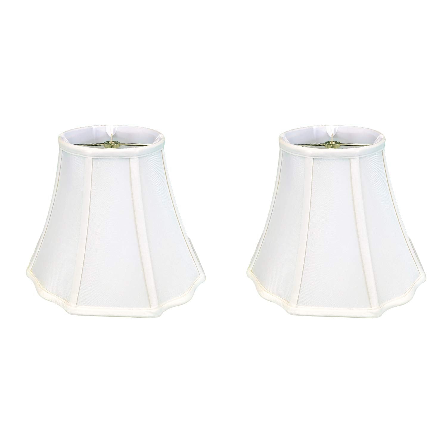 Royal Designs, Inc. Flare Bottom Lamp Shade Set, BSO-701-16WH-2, 9 x 16 x 12, White, Fabric, 2 Pack