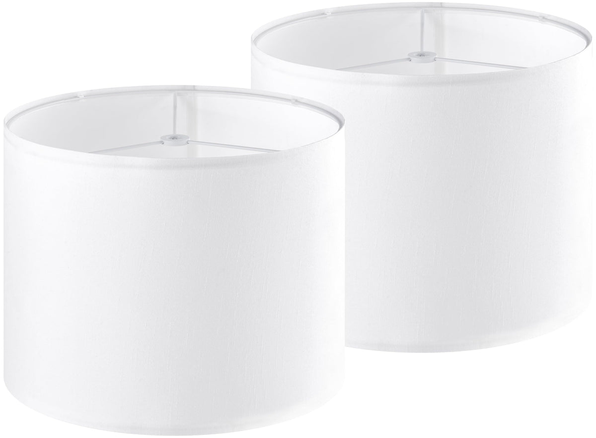 GOSO Set of 2 Medium White Drum Lamp Shades, Modern Lampshades for Table Lamps Floor Lamps-13    13   10 inch (Spider) Replaceme