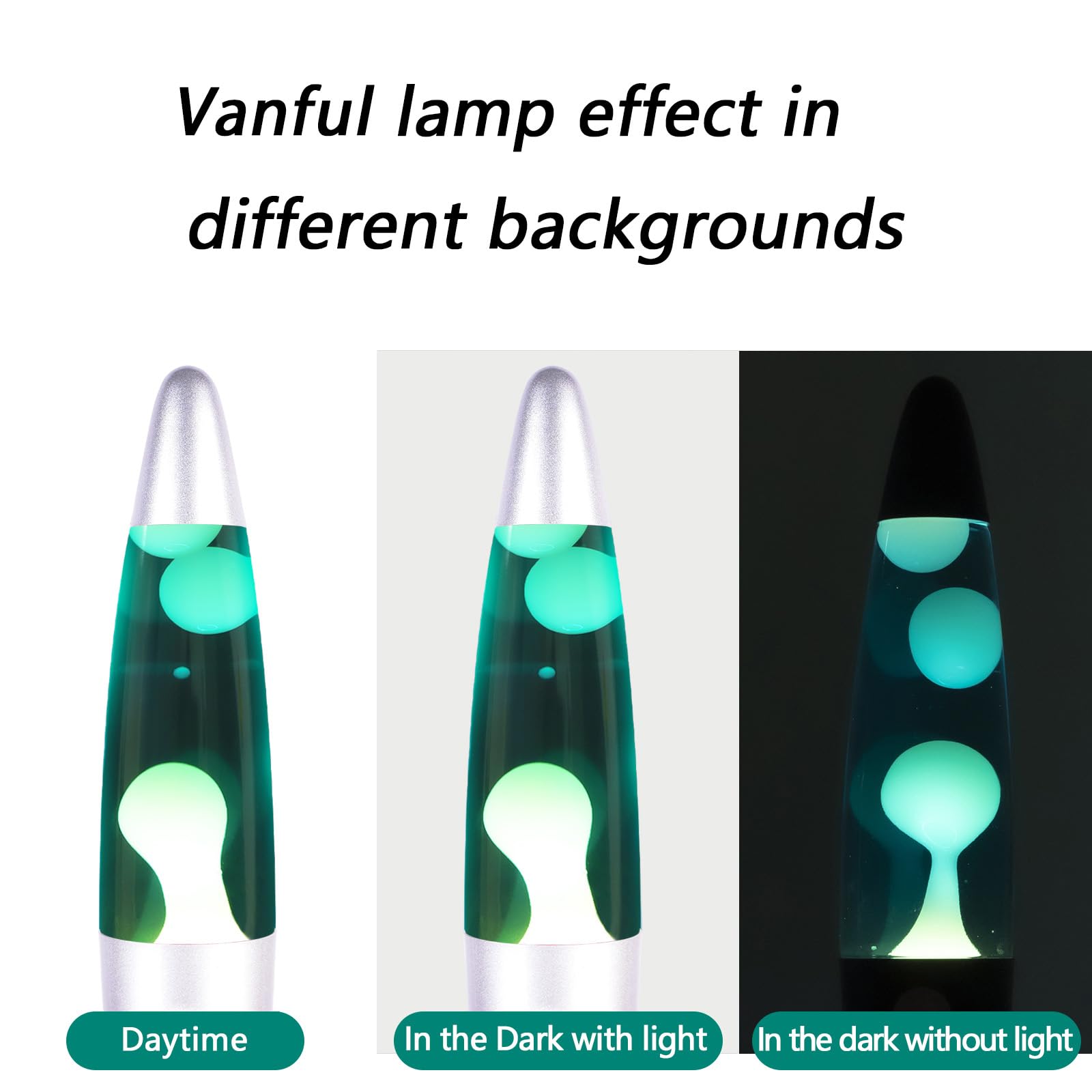 Vanful Blue Liquid Motion Lamp, Aluminum Base, 13in Night Light, Blue Water with White Wax, Includes 25 Watt Bulb
