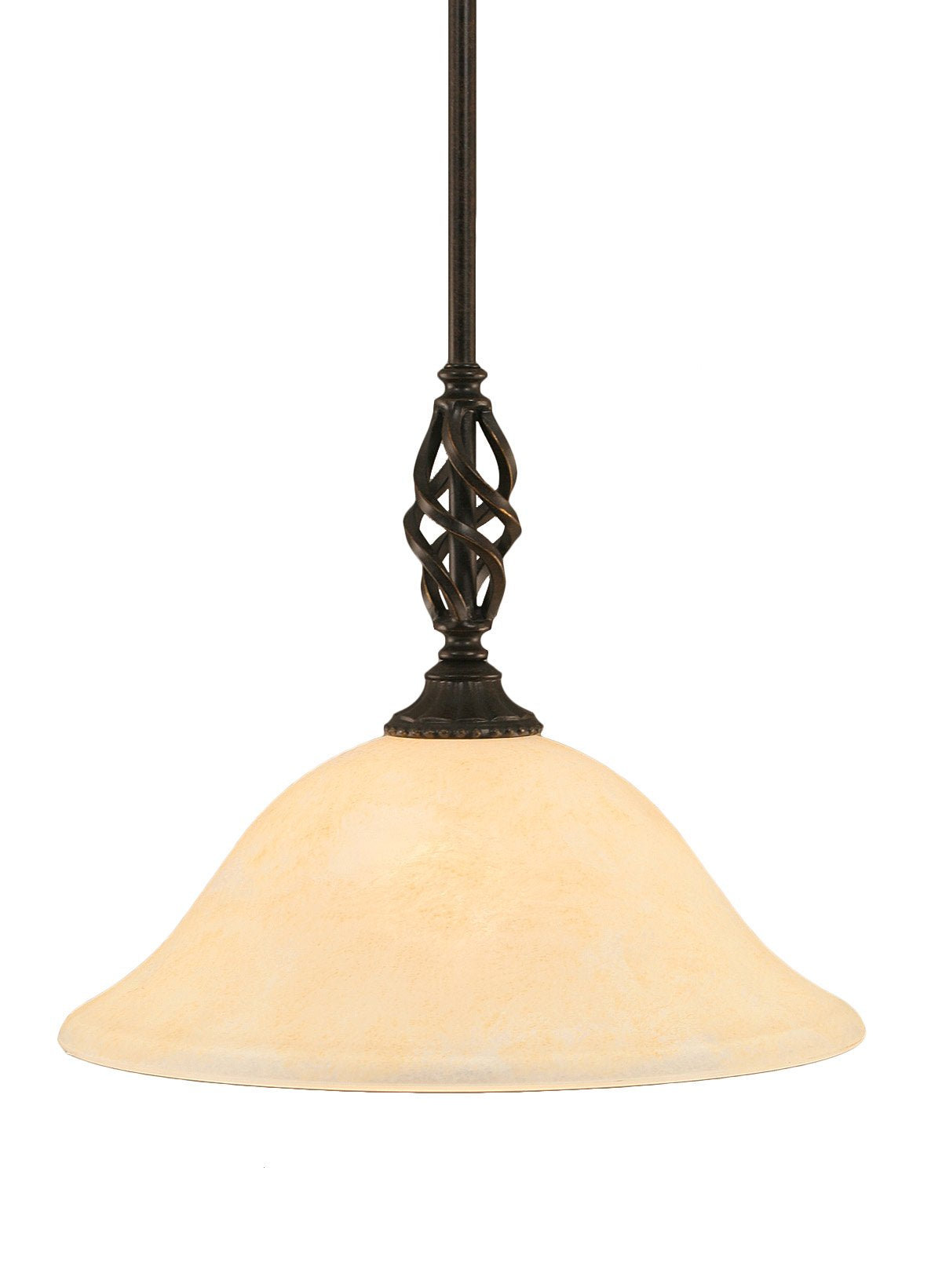 Toltech Lighting 80-DG-523 12-Inch Elegante Mini-Pendant Dark Granite Finish with Amber Marble Glass