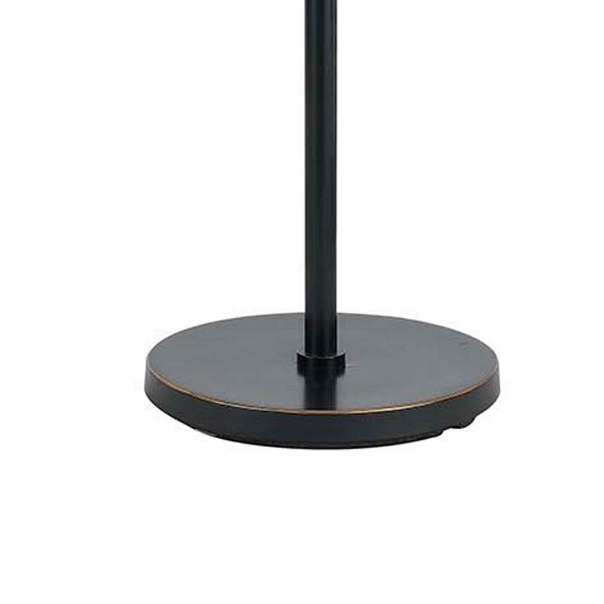 Benzara Metal Floor Lamp with Fabric Drum Shade, Pull Chain Switch, Black, Model BM220846