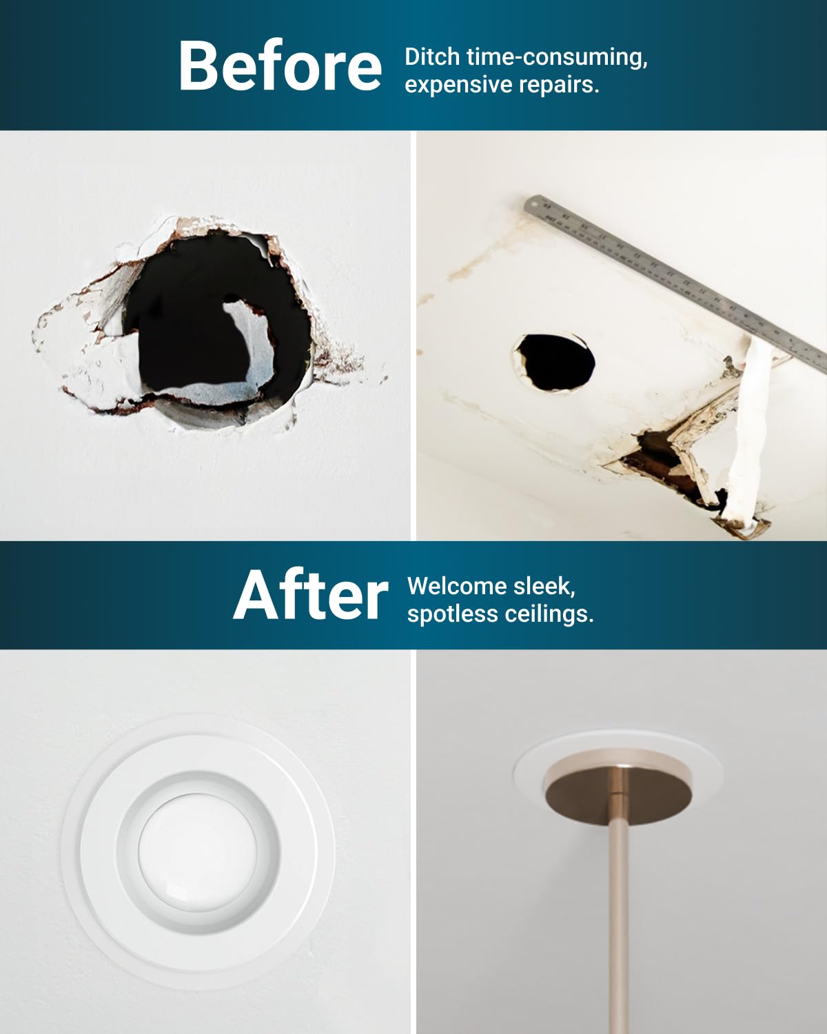 Sunco 24 Pack Goof Rings For 4 Inch Recessed Lights White Can Light Goof Trim Ring, Outer Diameter 6.7-Inch, Inner Diameter 4.25-Inch, Durable Plastic Design, Matte Finish, Flush Mount.