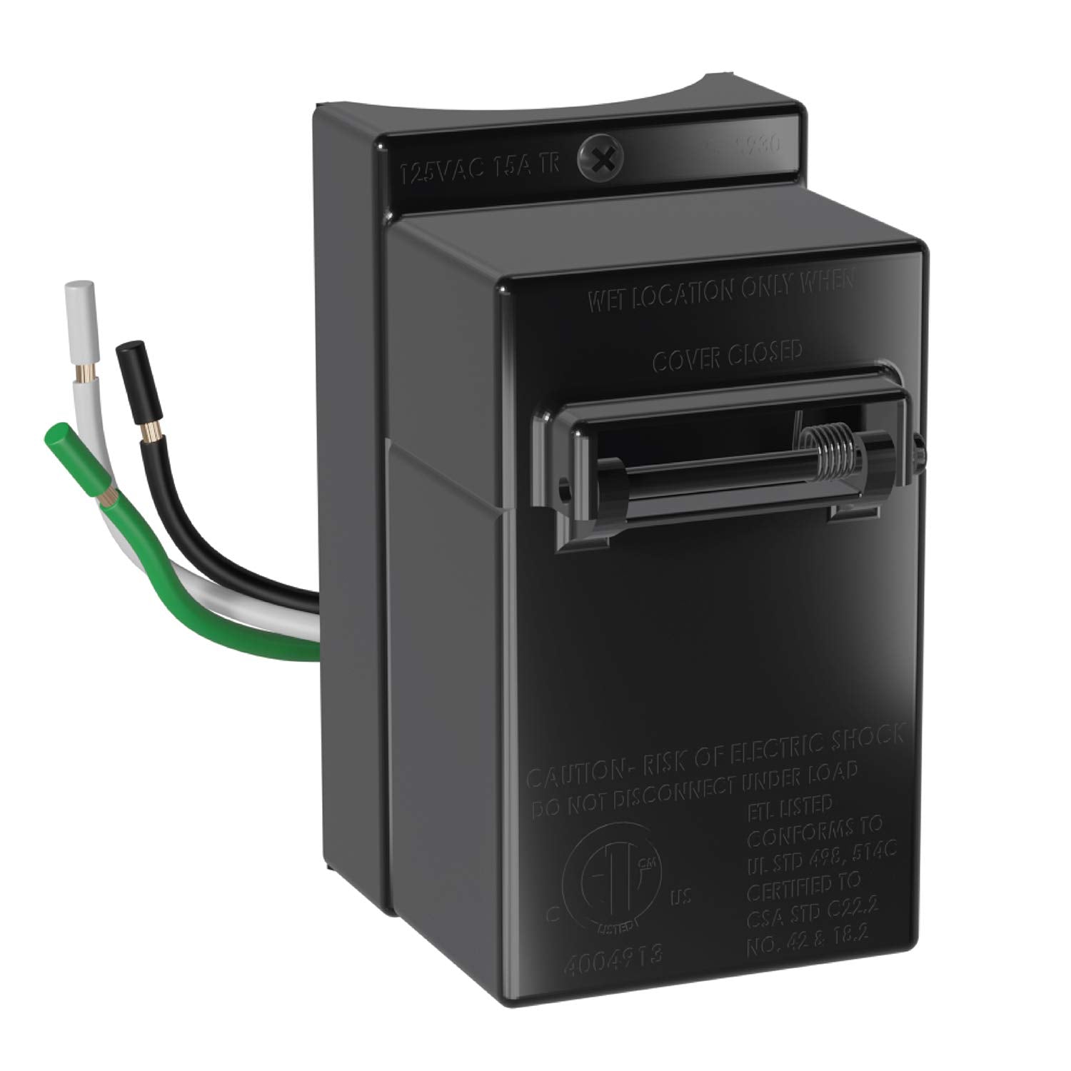 Solus SCO-930BK 120V Grounded Convenience Electrical Outlet w/Rain Shield for Outdoor Lamp Post and Poles, Energy Saving and Wea