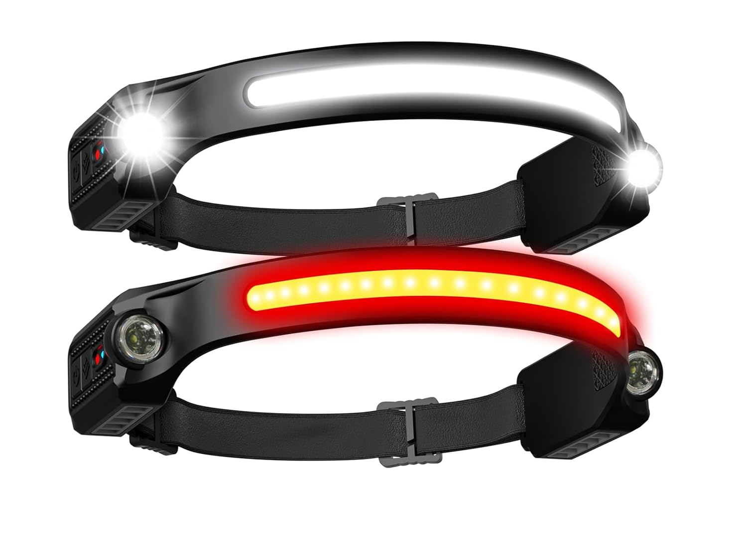 LED Headlamp Rechargeable 2PCS,Head Lamp with Red Light 260Wide Beam Headlight 8 Mode Waterproof Motion Sensor Head Torch Flashl