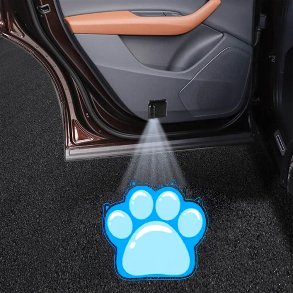 Lmzljz 2Pcs Car Door Lights Dog Paw Car Door Lights Logo Projector Led Shadow Welcome Lamp Paw Print Accessories Dog Gifts Suitable For All Brands Vehicles Motorcycle