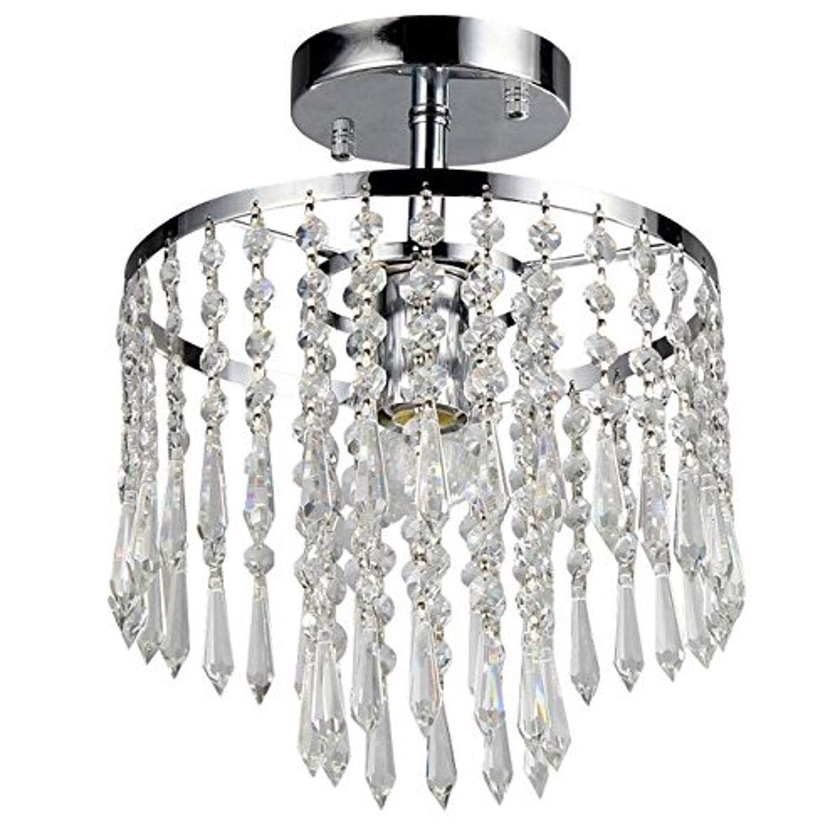 Whse of Tiffany RL1382/1 Seek 1-Light Chrome Crystal Chandelier