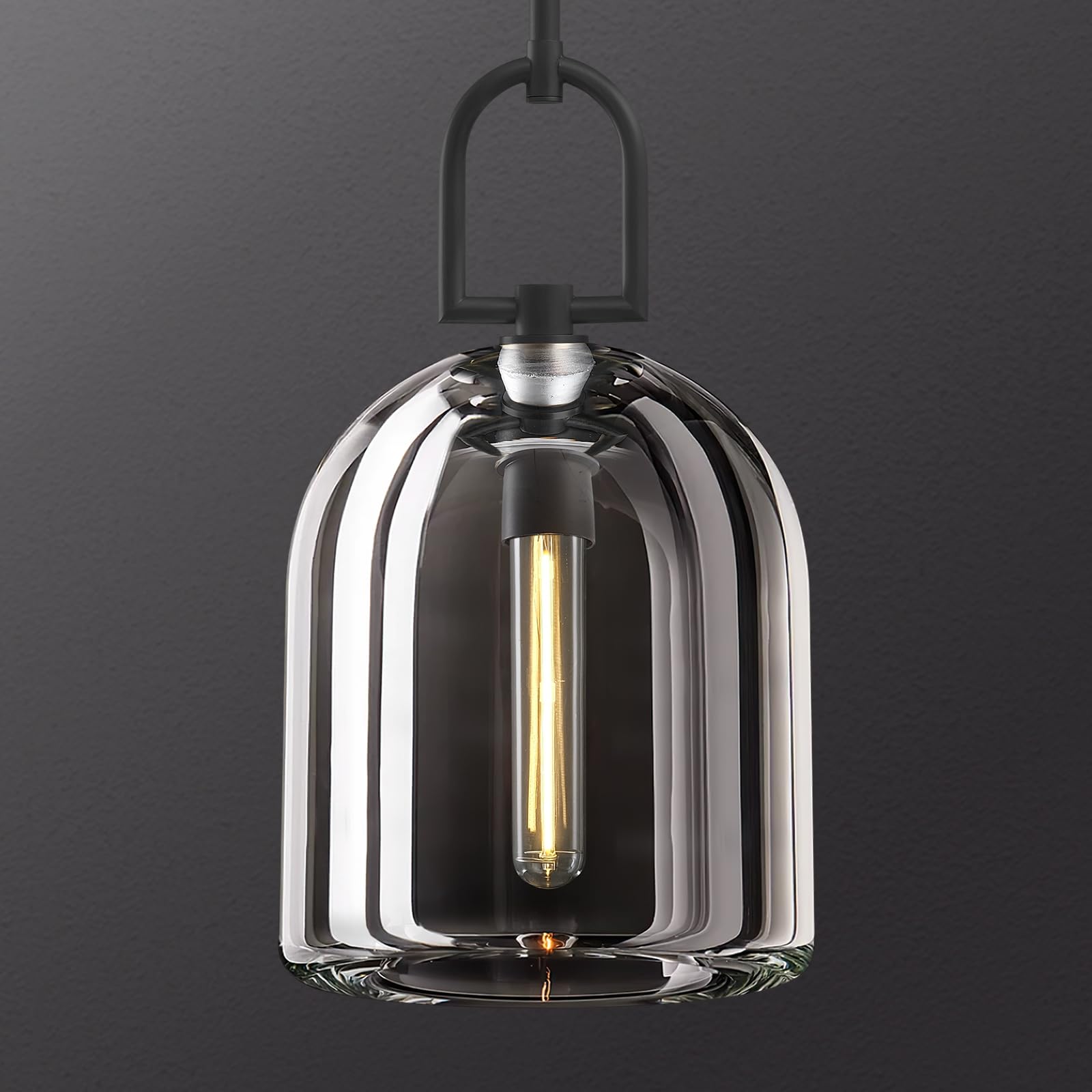 Crystal Black Pendant Light Fixtures  Modern 8inch Pendant Lights Kitchen Island  Island Lights for Kitchen Crystal and Black Pendant Light  Indoor Pendant Lighting E12 Bulb Included
