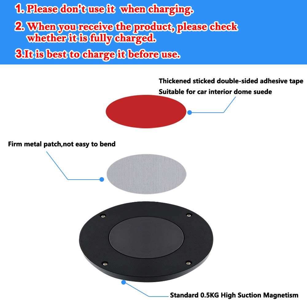 TYMXGHF USB Rechargeable LED Dome Light - Multi-Function 12V Ceiling Light for Car, RV, Camping - Amber Yellow, Ice Blue, Warm White