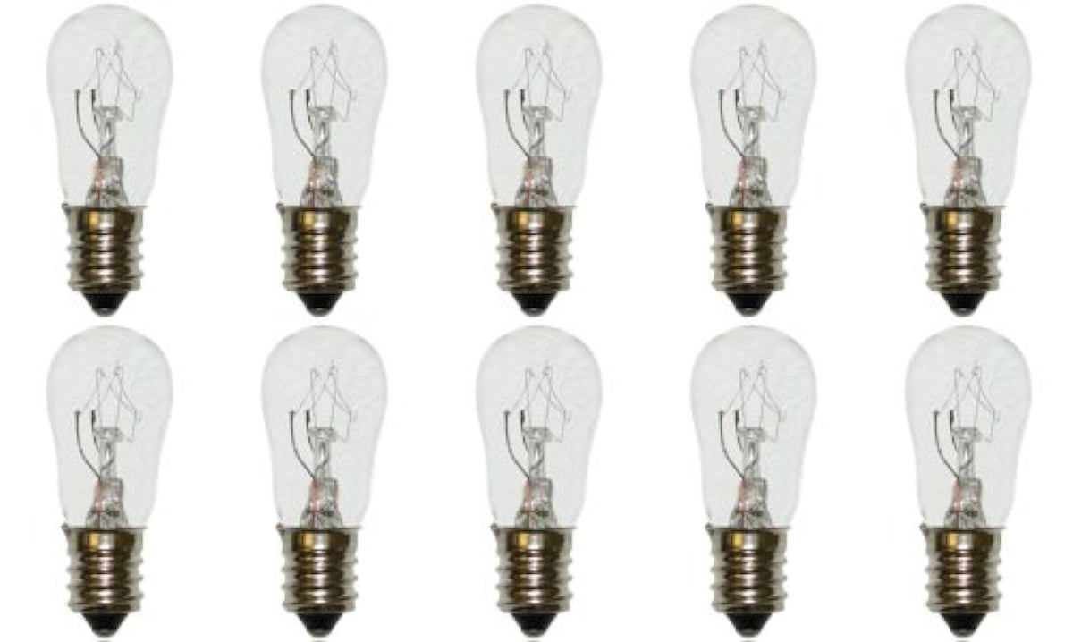 CEC Industries #3S-6/5 120V Bulbs, 120 V, 3 W, E12 Base, S-6 shape (Box of 10)