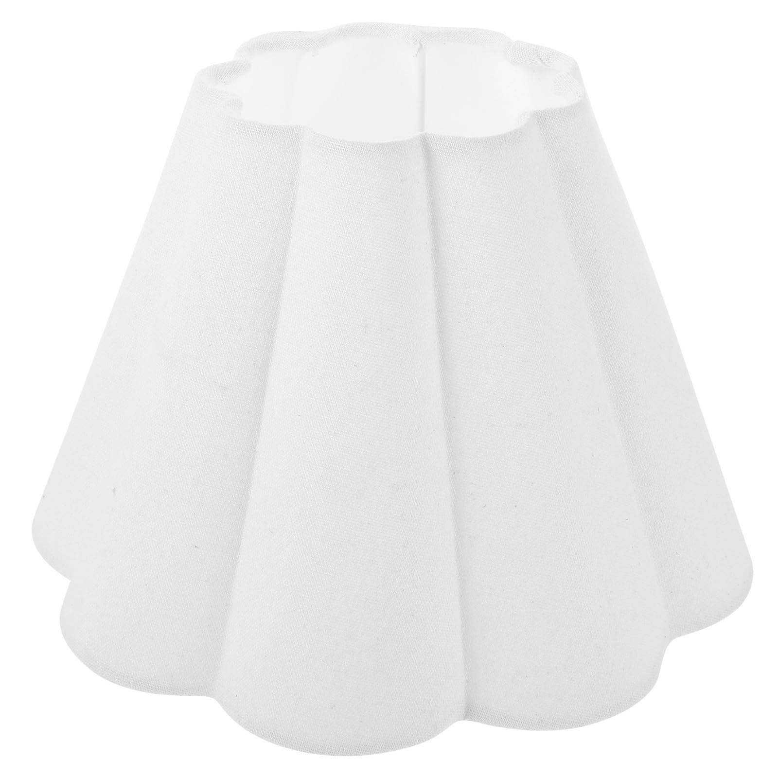 Alipis Fabric Scalloped Lampshade: Universal Rustic Style Cloth Lampshade Replacement Barrel Light Cover Bulb Guard For Table De