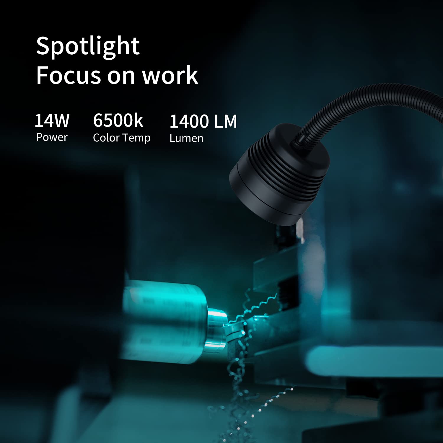 Magnetic Light, 14W Magnetic Lathe Light, Ip66 Waterproof Led Machine Light 1400 Lumens For Lathe Lighting Milling Machine, Dril