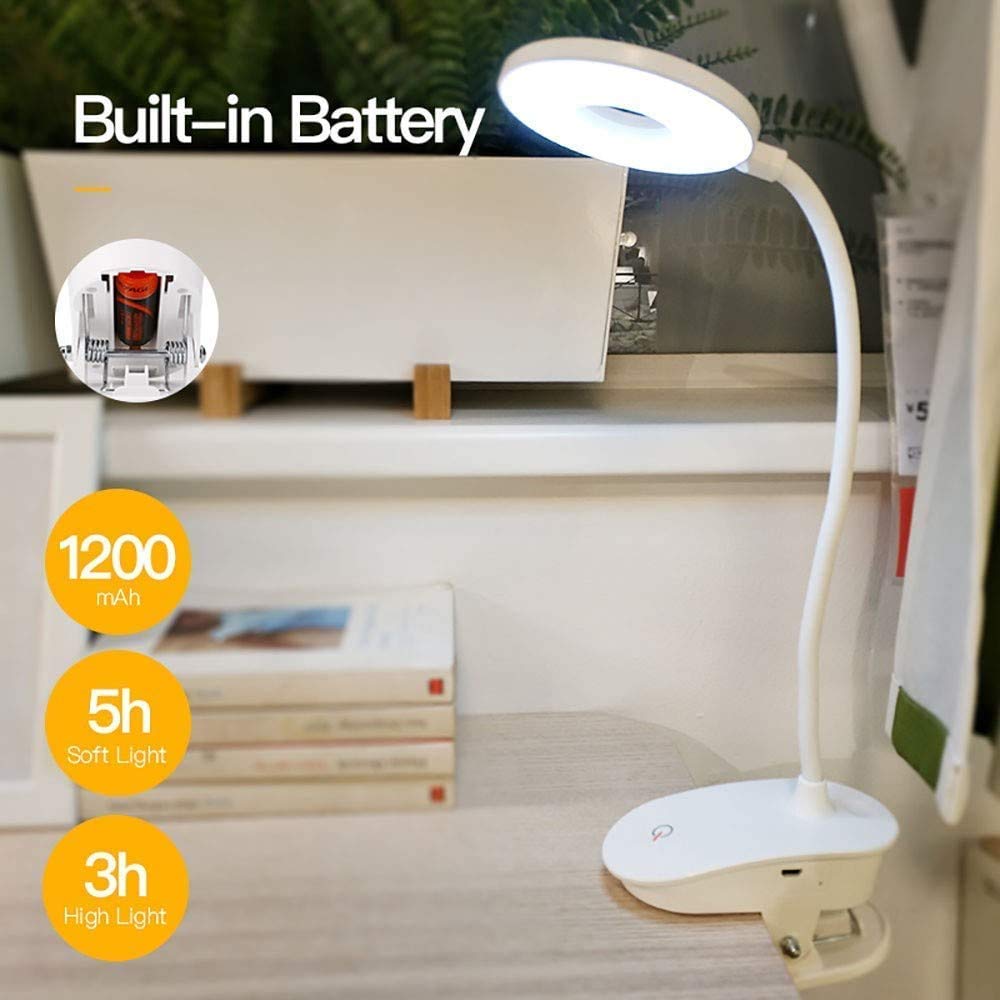 Frog Department Store Clip on Lamp, USB Rechargeable, 3 Brightness Levels, Green/Red, Model YG-T102, Battery Powered Reading Light