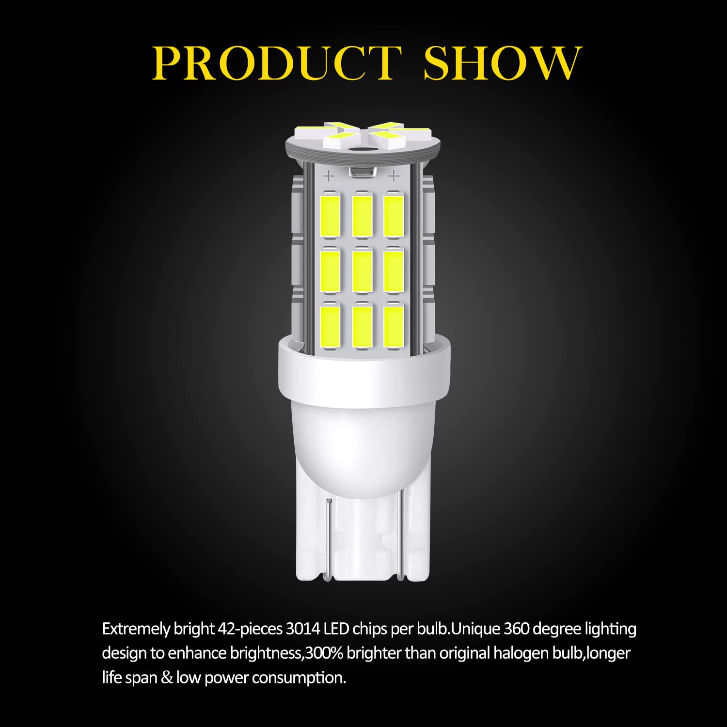AOICANKI LED Backup Reverse Lights - 20pcs T10 921 194 42-SMD, 12V, Xenon White, Model 4333228554
