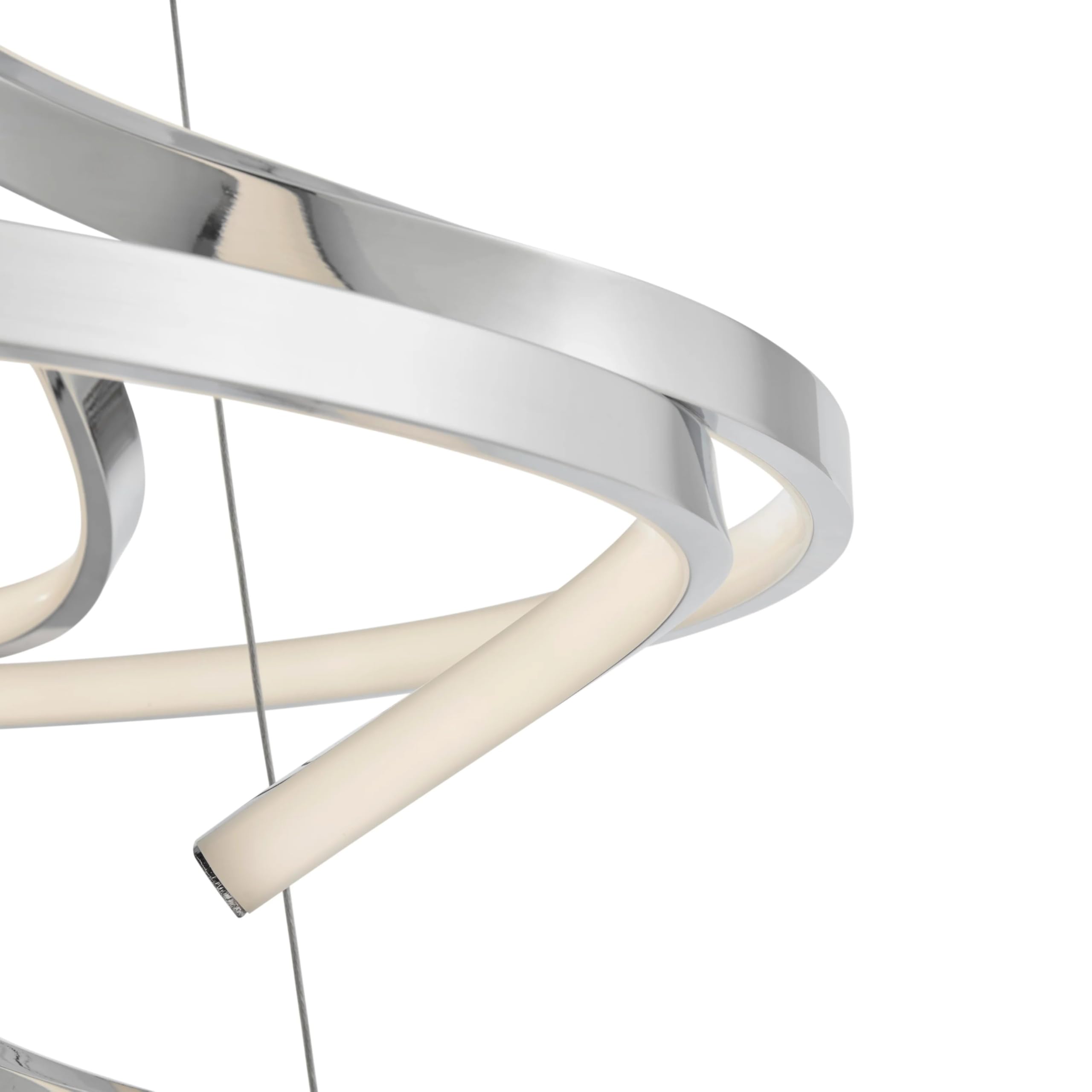 Finesse Decor Beijing LED Round Chandelier - Chrome, Silicone, Silver, Model CH-011