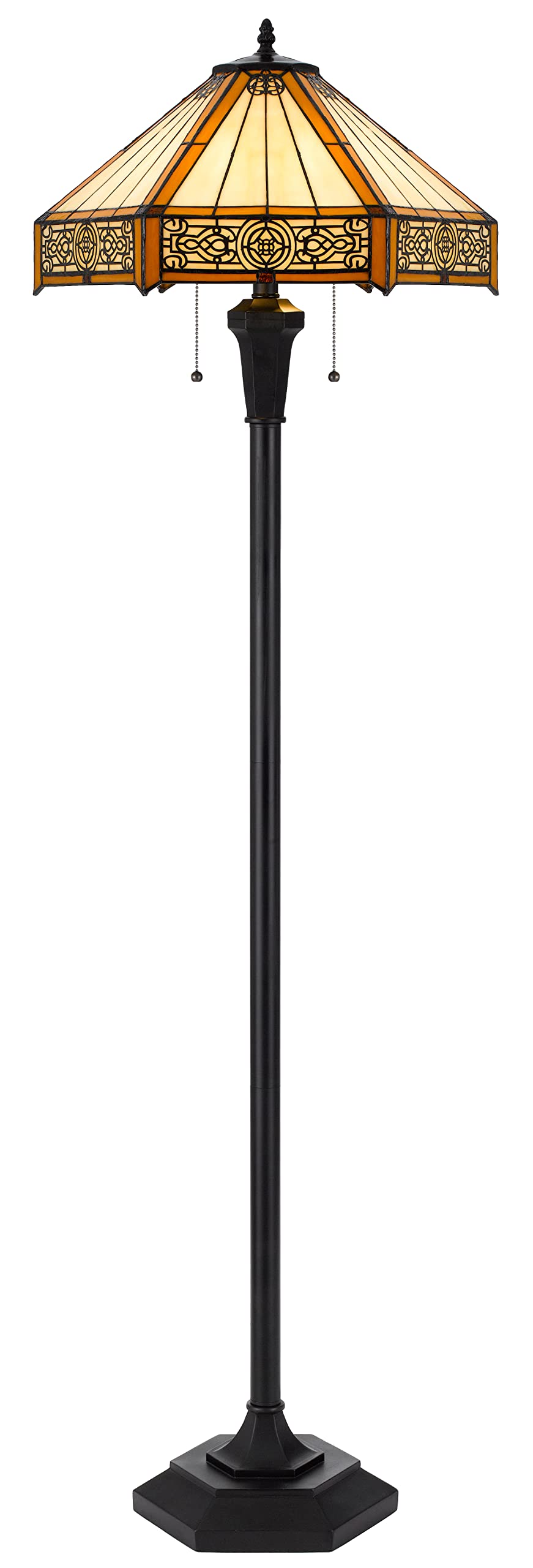 Cal Lighting BO-3112FL 60W X 2 Metal/Resin Tiffany Floor Lamp