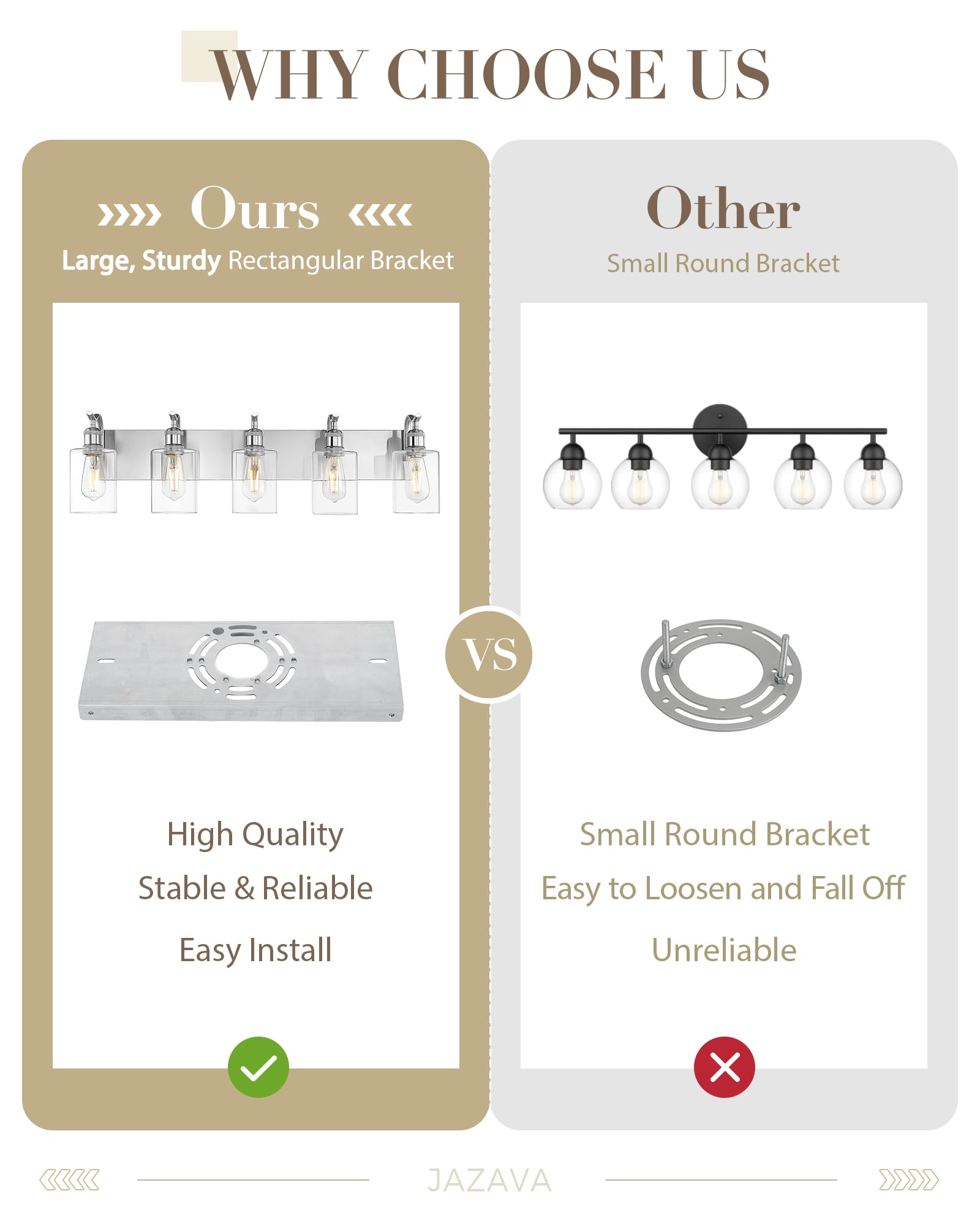Jazava 5 Light Bathroom Vanity Light  Brushed Nickel Vanity Lights For Morden Bathroom Lighting Fixtures Over Mirror Wall Light Fixtures With Clear Glass Shade Zcvl01Bn-5