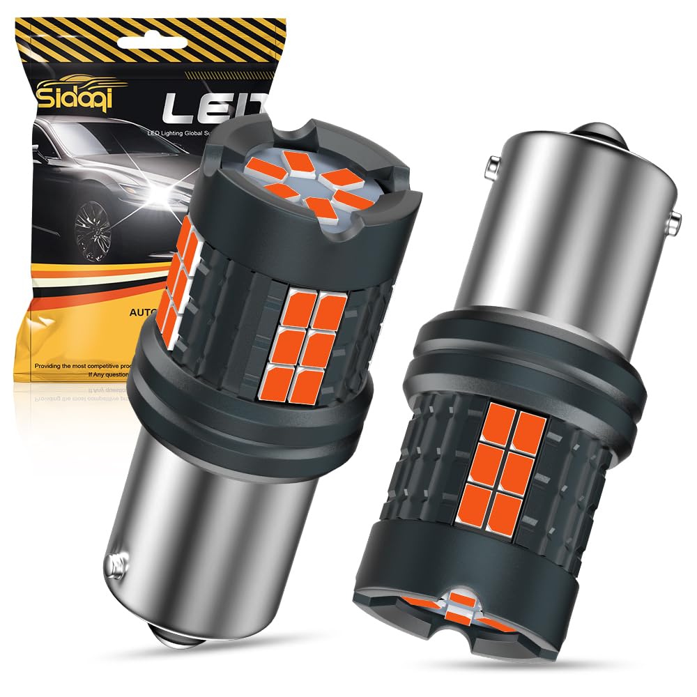 Sidaqi 1156 LED Bulb Red Brake Tail Light 4000LM P21W 7506 BA15S (Pack of 2) Error Free with Built-in Load Resistor