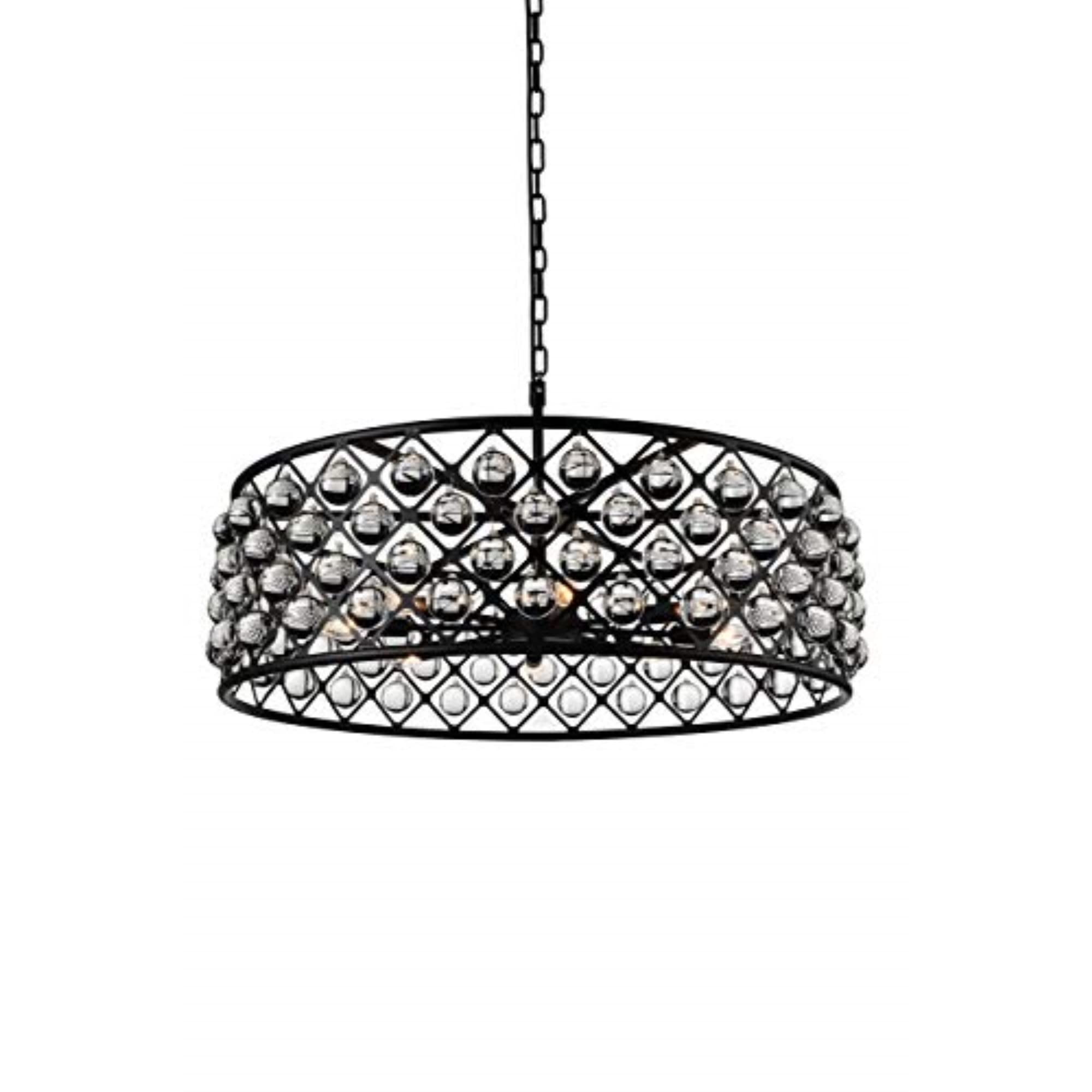 CWI Lighting Renous 32 8-Light Contemporary Metal Chandelier in Black