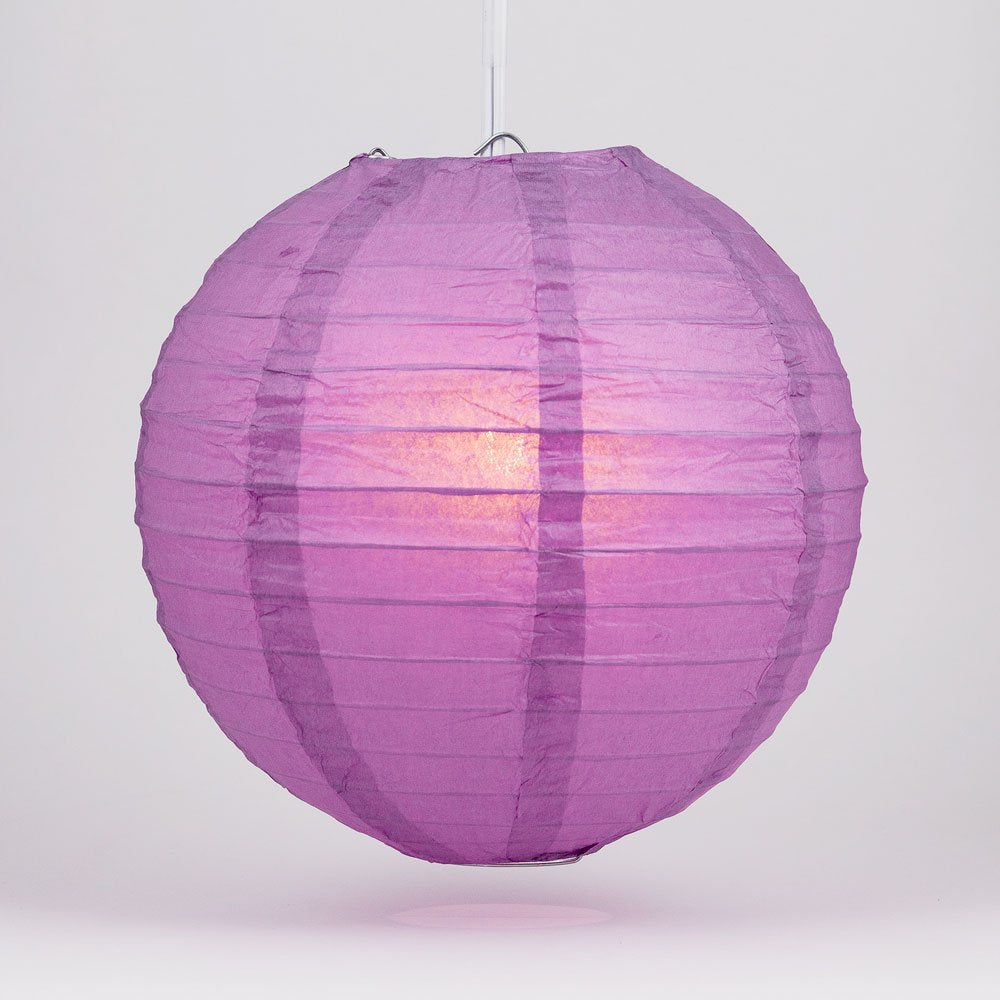 Luna Bazaar Paper Lantern - 10-Inch Orchid Purple, Parallel Ribbing - Decorative Accent for Weddings and Parties