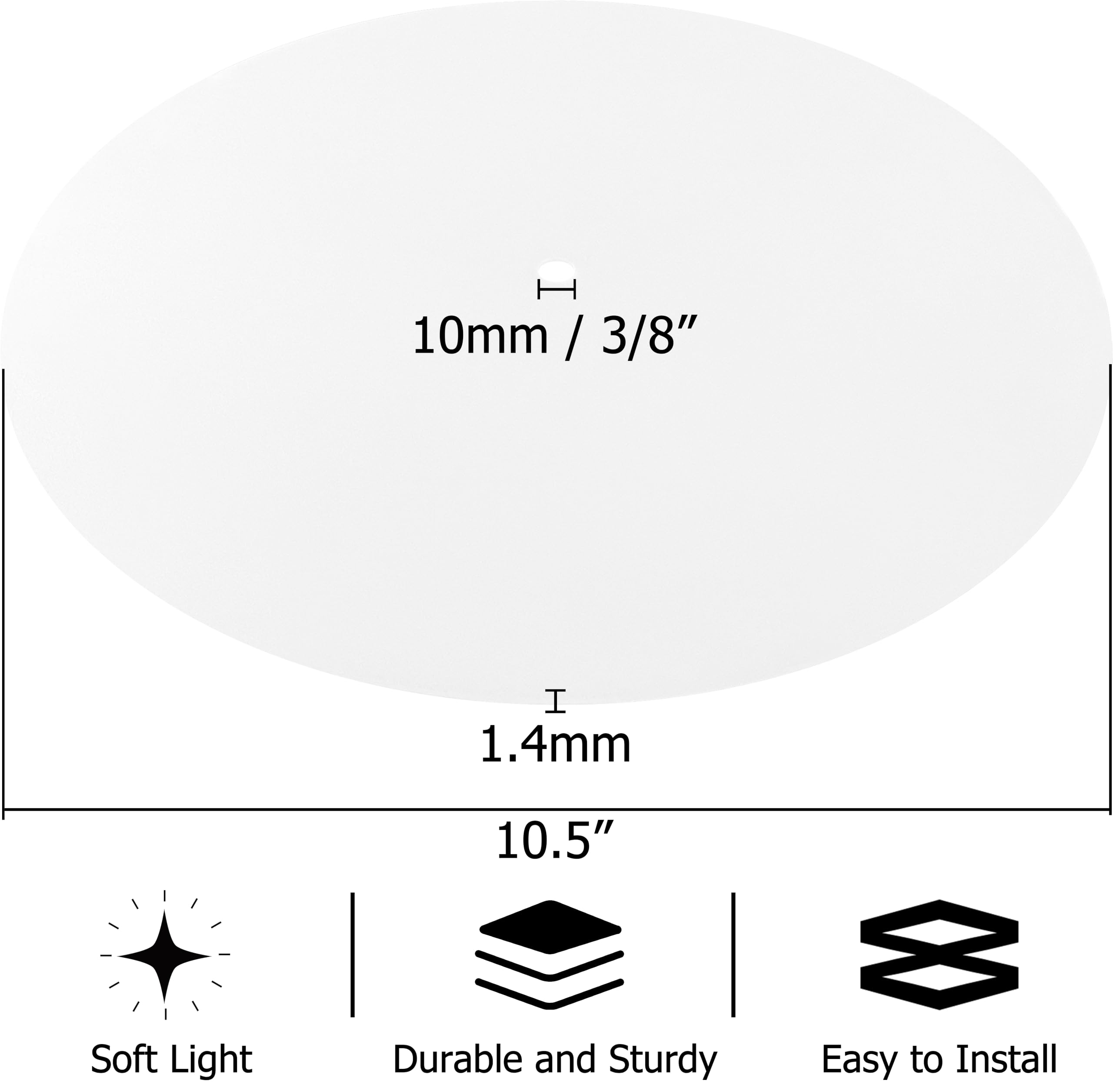 Go&So (1 Pcs) Lamp Shade Diffuser 10.5/267 Mm Frosted White Acrylic Drum Lampshade Diffuser - Fits 11.5-14 Openings Round Lamp Shades For Pendant Light And Table Lamps Soft Lighting