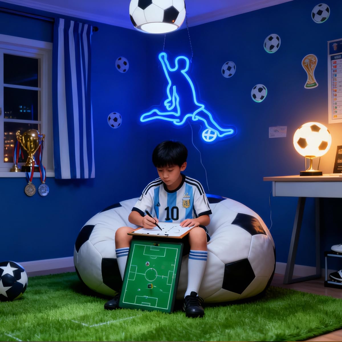 Football Lover Neon Sign  Soccer Sport Neon Light Sign  Football Club Lights  Led Light Up Signs For Football Team Dormitory Man Cave  Bedroom Game Room Wall Art Decorations Christmas Birthday Gifts