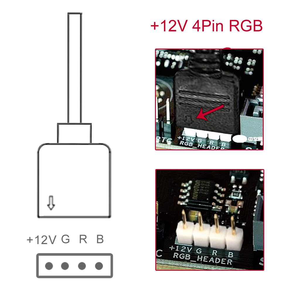 Grzways 2-Pack Black 4 Pins Led Splitter Cable Led Strip Connector 2 Way Splitter Y Splitter For One To Two Rgb Led Strip Suitab