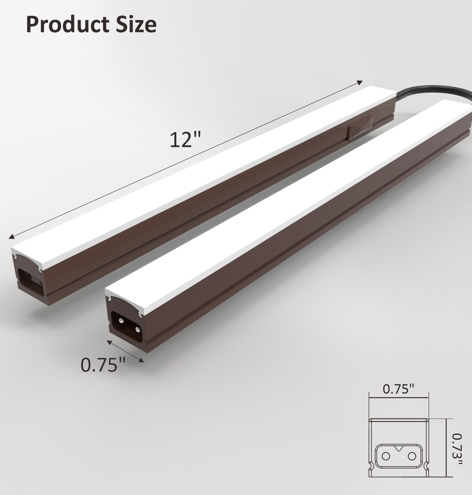 Leetdud Under Cabinet Lighting, 12 Inch, 2 Pack, Linkable LED, 3CCT 3000K/4000K/5000K, Bronze, Model Hil