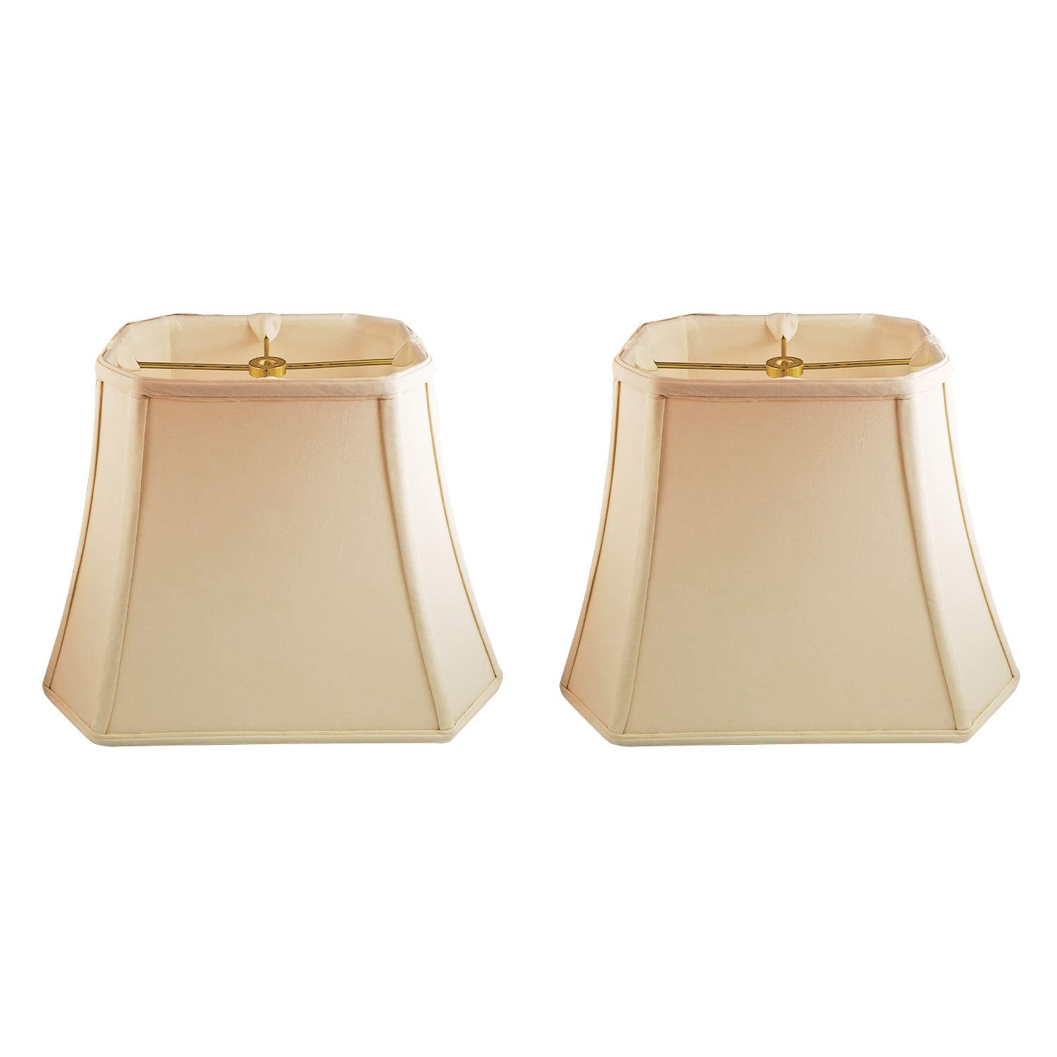 Royal Designs, Inc. Rectangle Cut Corner Lamp Shade, 6.5 x 12 x 10, Faux Silk, Eggshell, Model BSO-710-12EG-2, 2