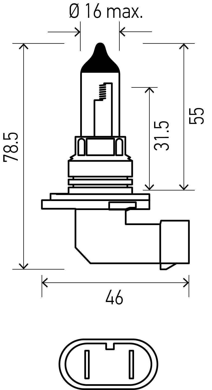 HELLA 9006 2.0TB High Performance Bulb Kit, 12V 55W, 2 Pack, Black