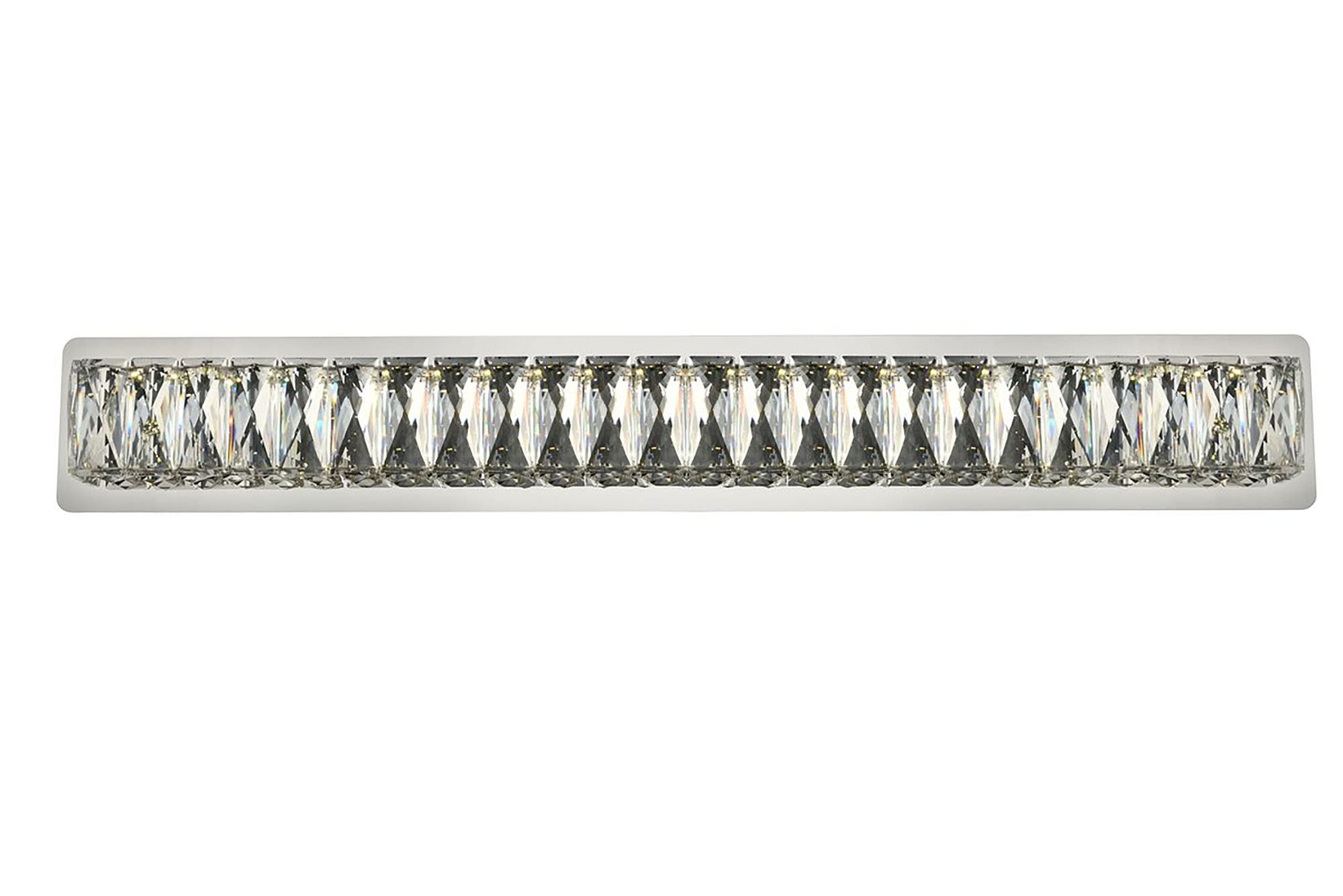 Elegant Decor Indoor Modern Monroe Integrated LED chip Light Chrome Wall Sconce Clear Royal Cut Crystal - 32x4.5